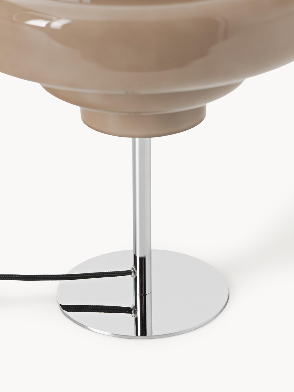 Lampe à poser en verre Oystein - Taupe, argenté