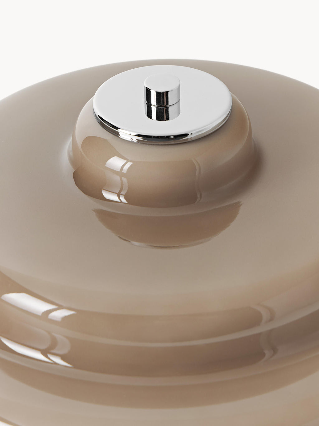 Lampe à poser en verre Oystein - Taupe, argenté