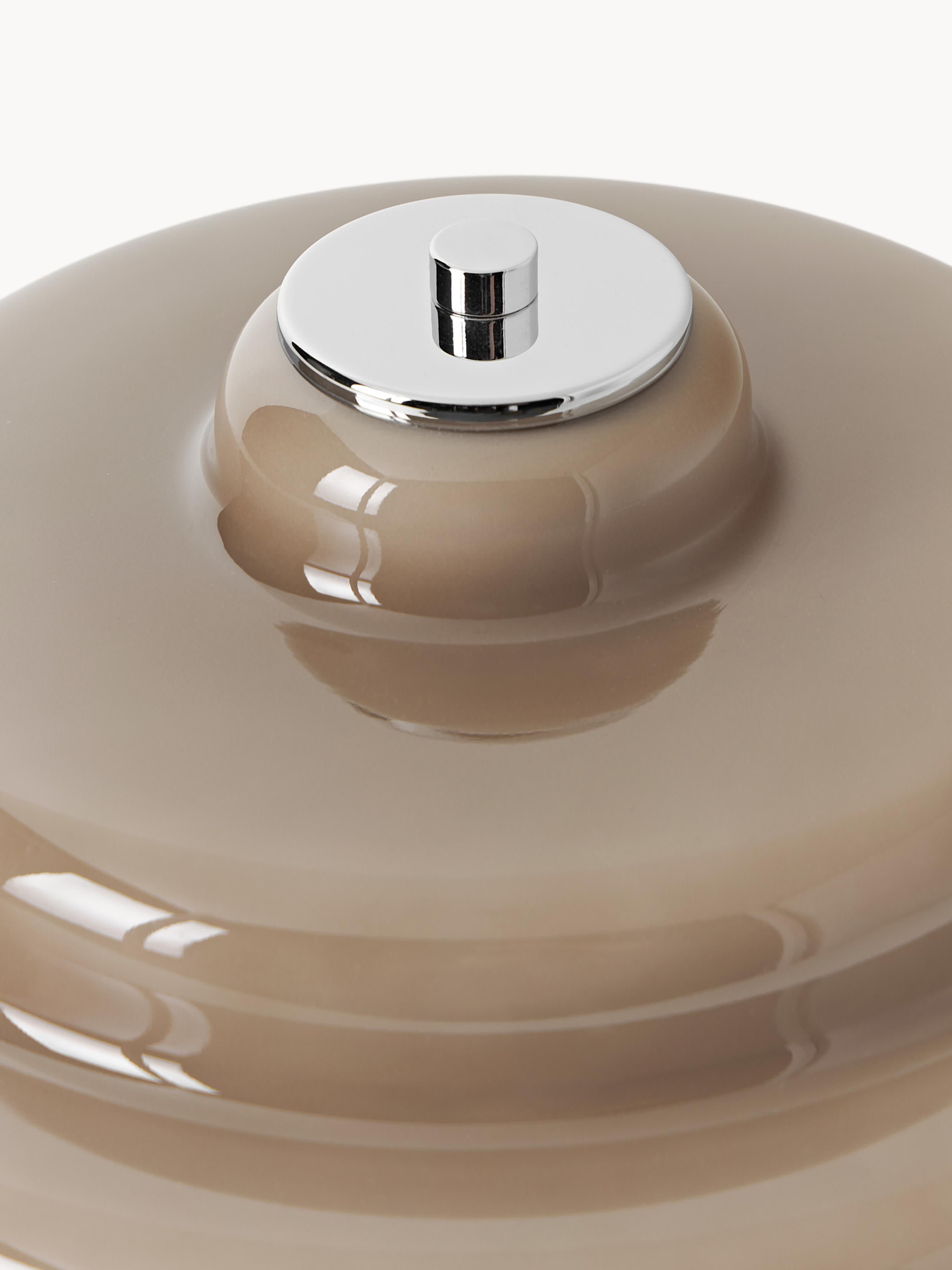 Lampe à poser en verre Oystein - Taupe, argenté