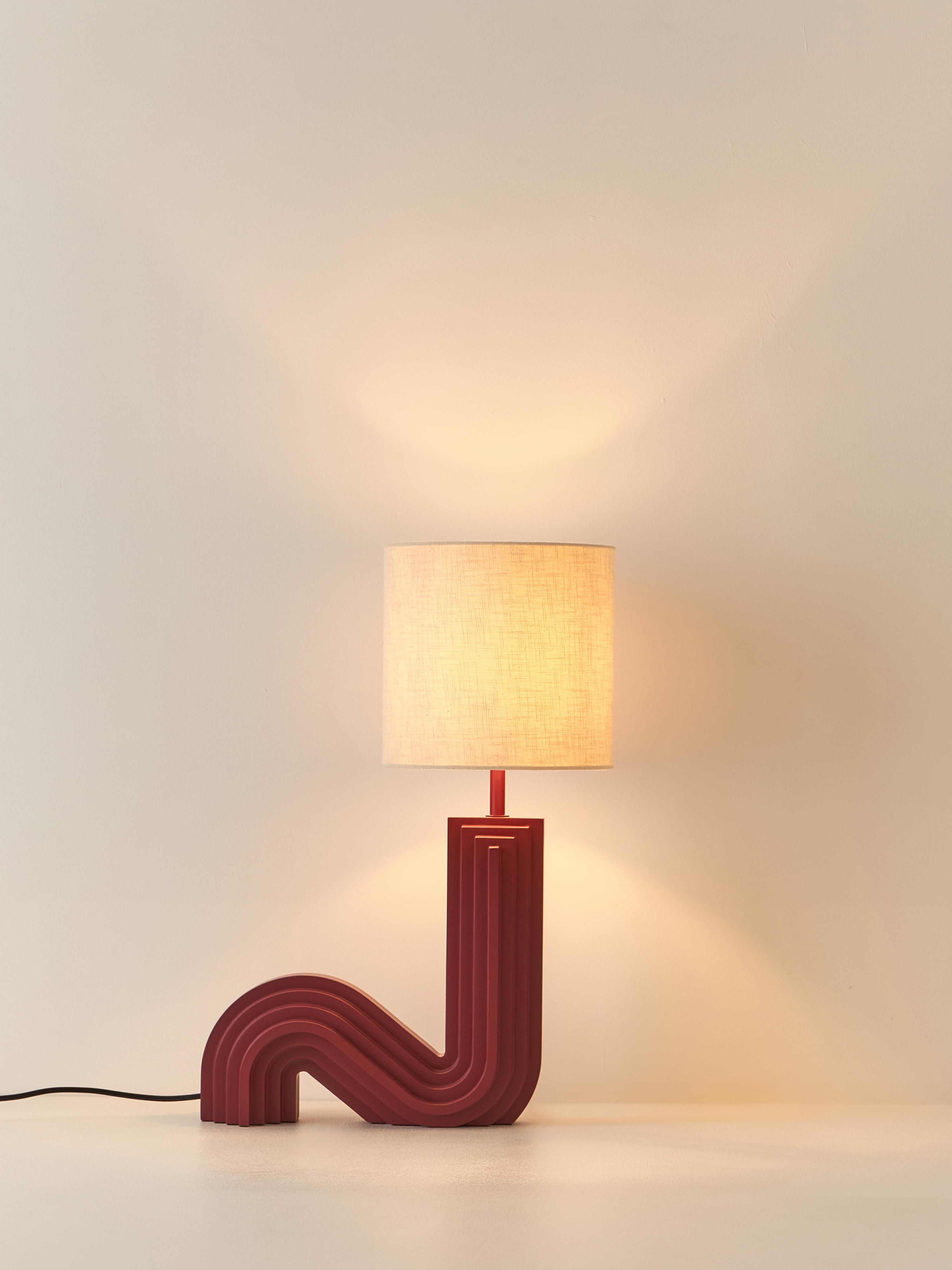 Lampe à poser design Dane - Beige, lie de vin
