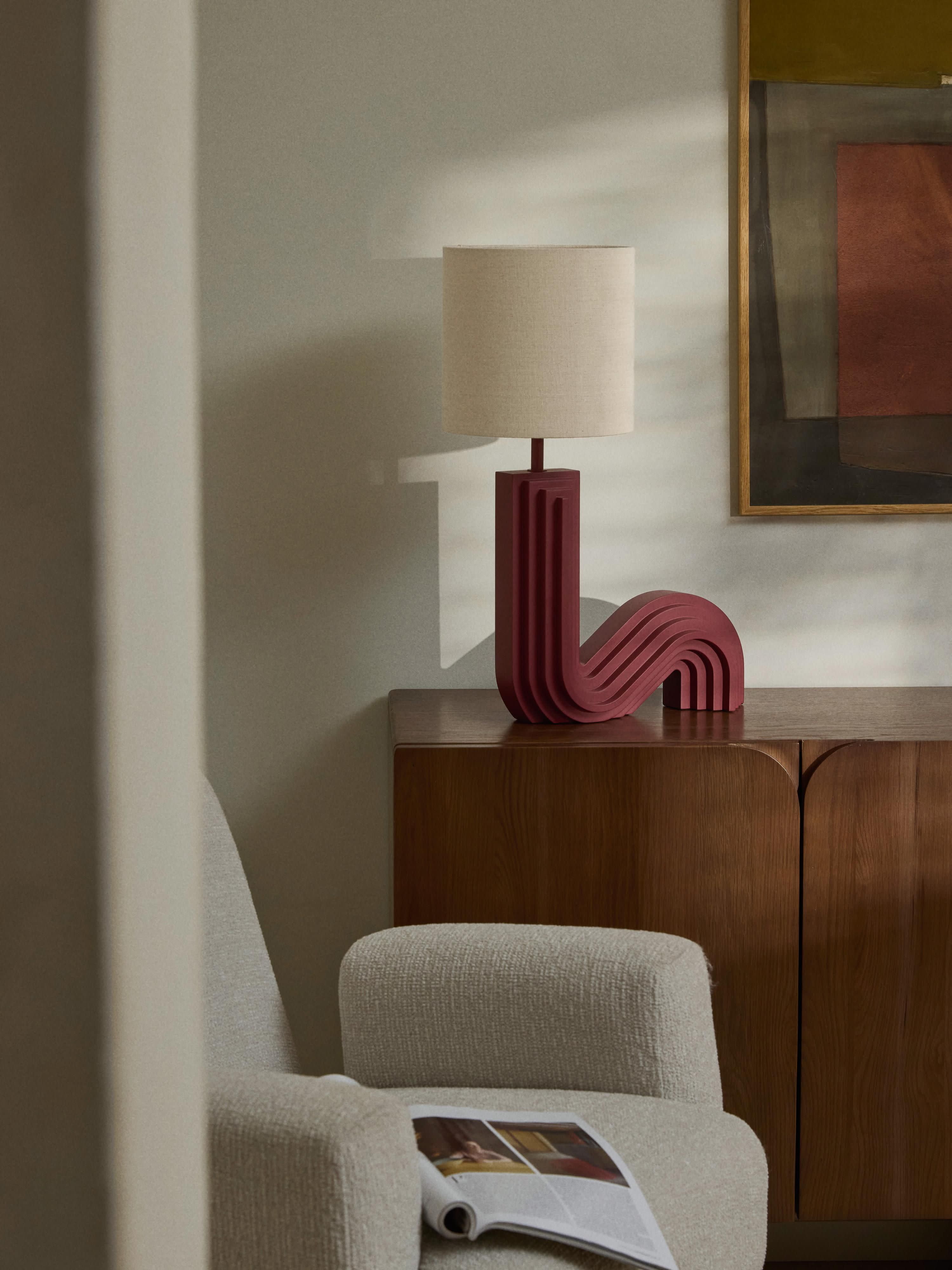 Lampe à poser design Dane - Beige, lie de vin