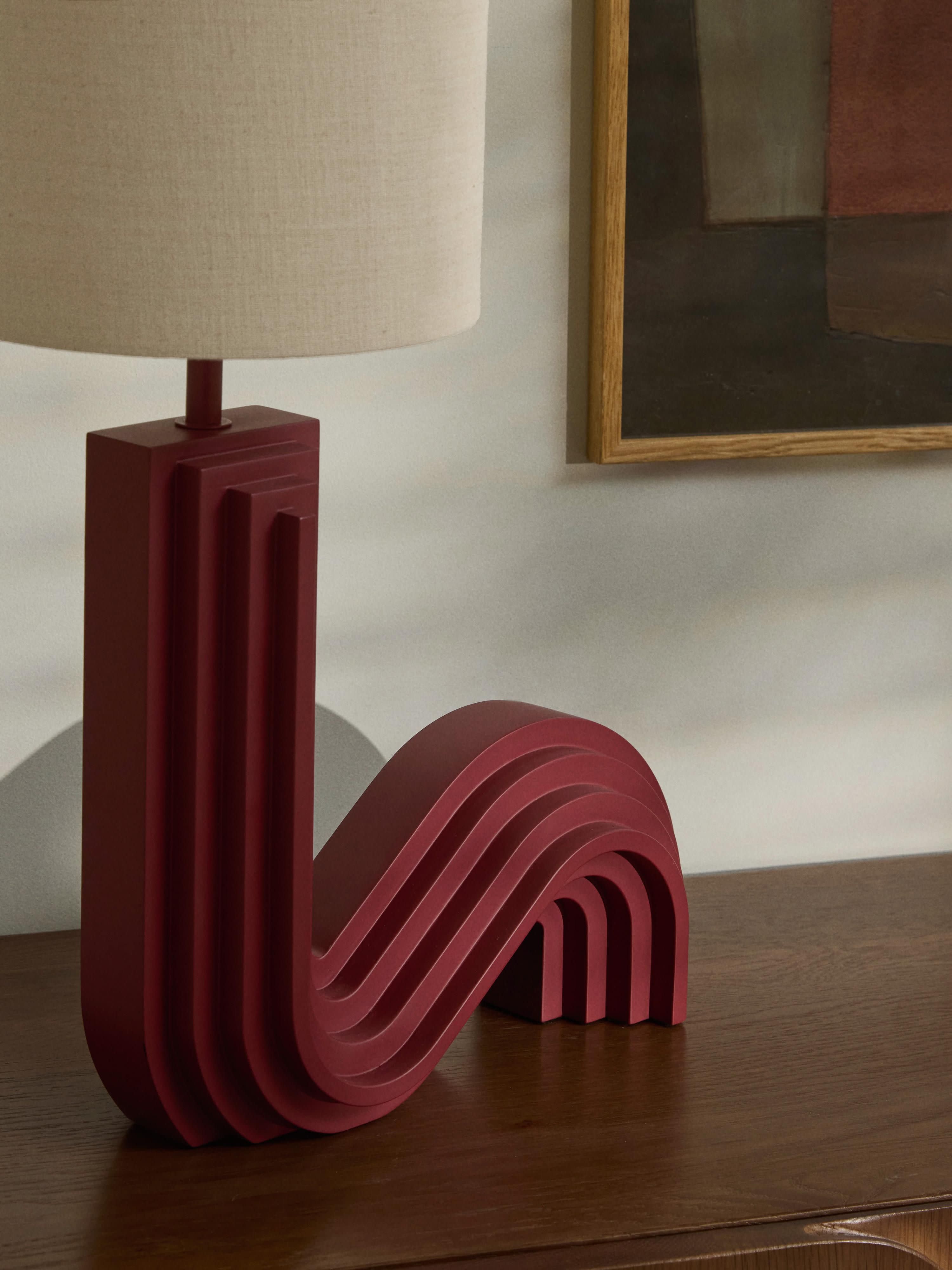 Lampe à poser design Dane - Beige, lie de vin