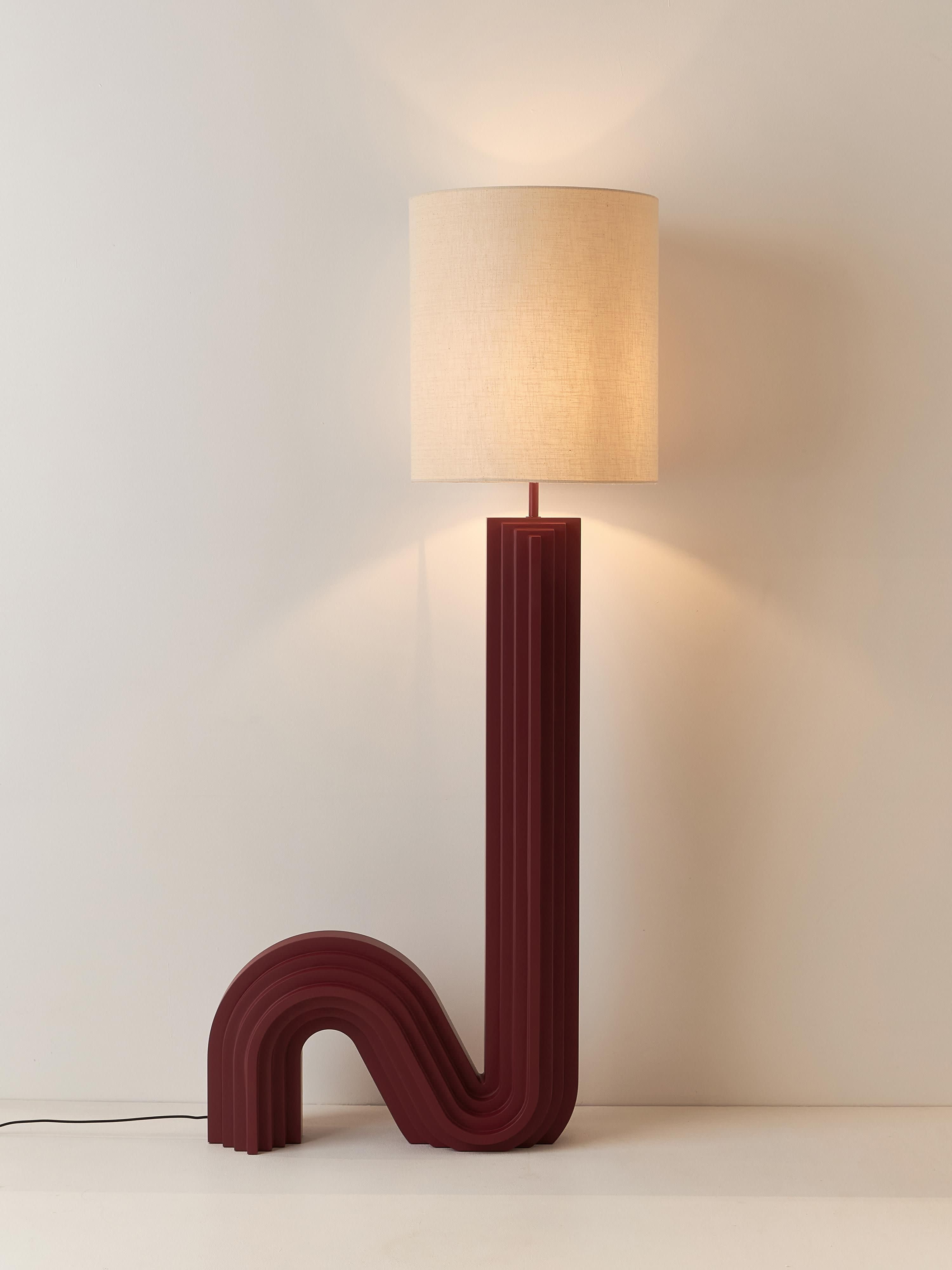 Lampadaire design Dane - Lie de vin, beige