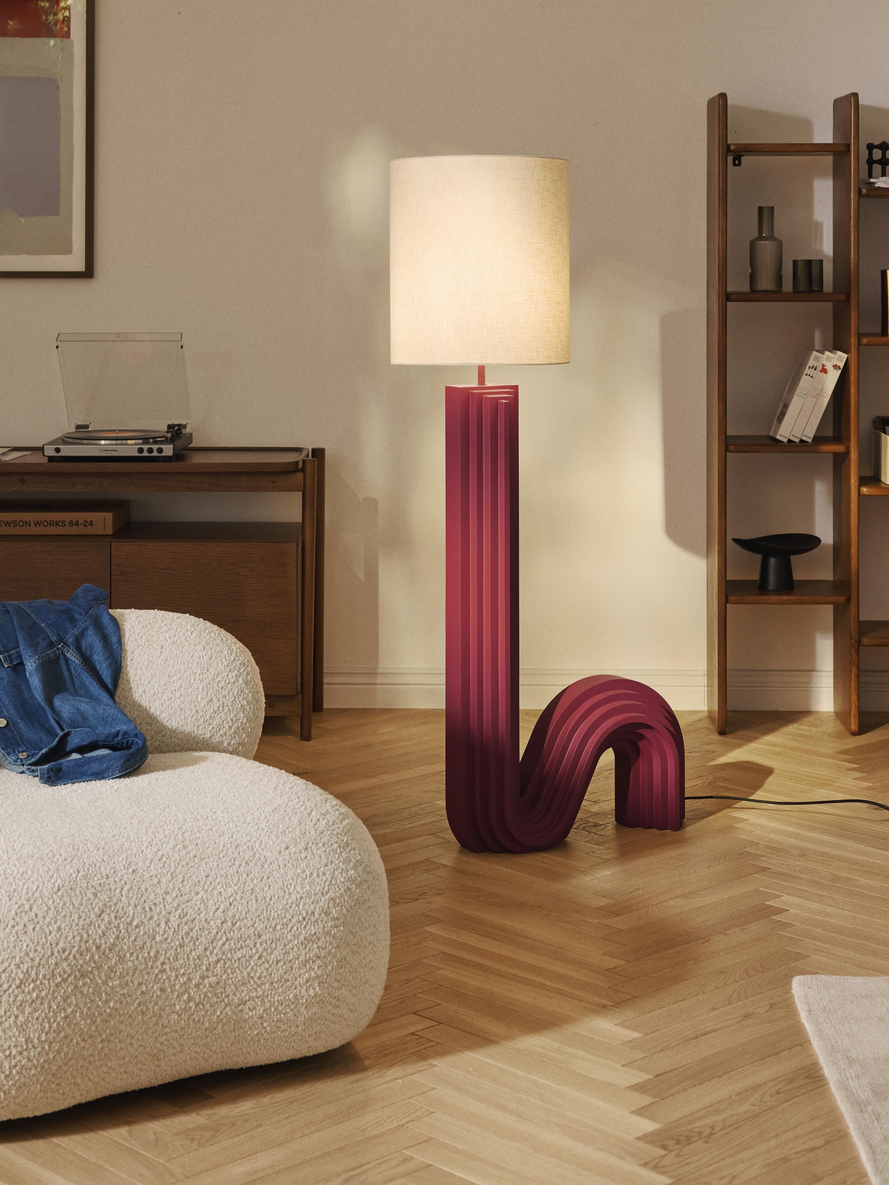 Lampadaire design Dane - Lie de vin, beige
