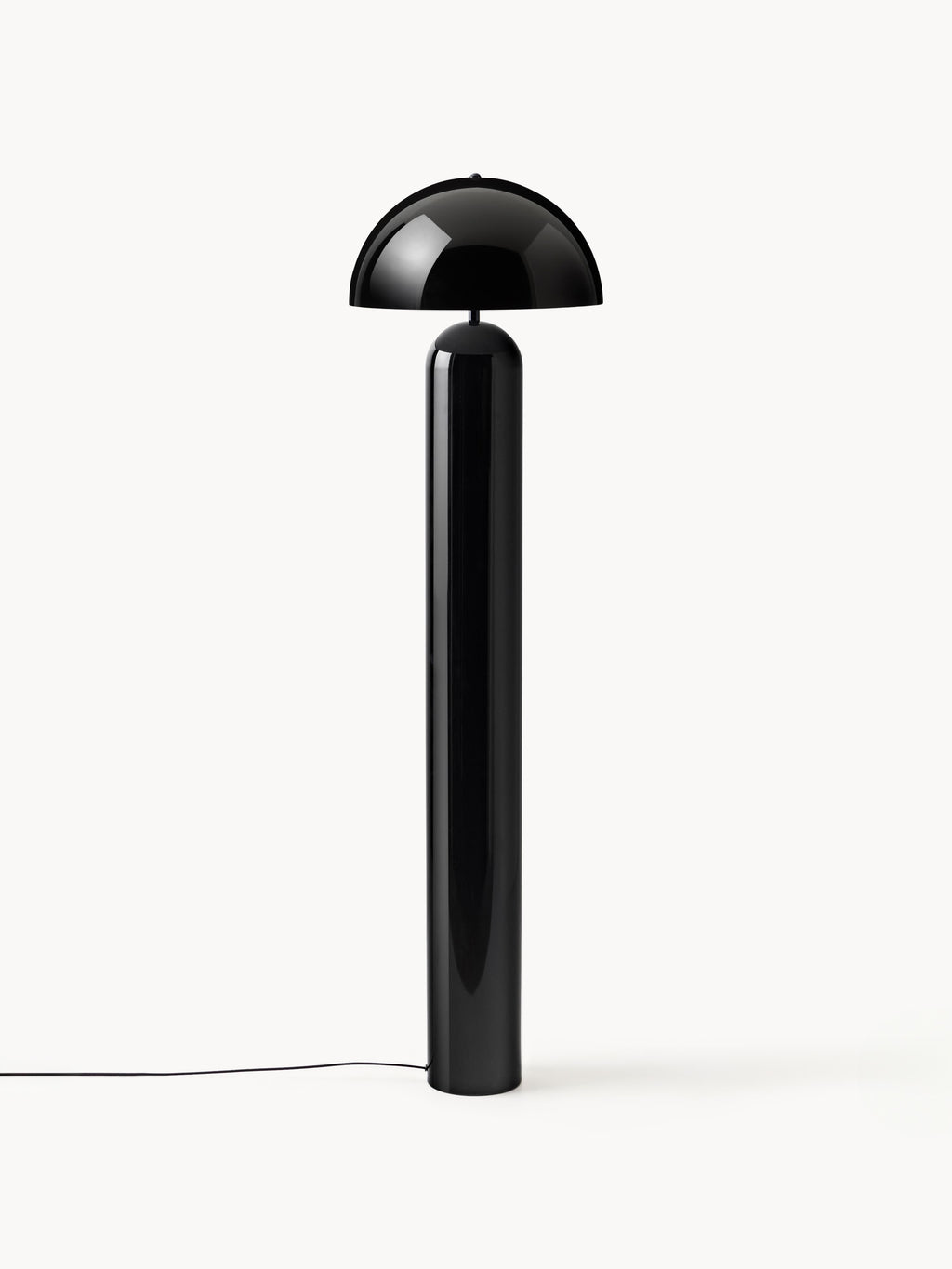 Lampadaire rétro Elmo - Noir, haute brillance