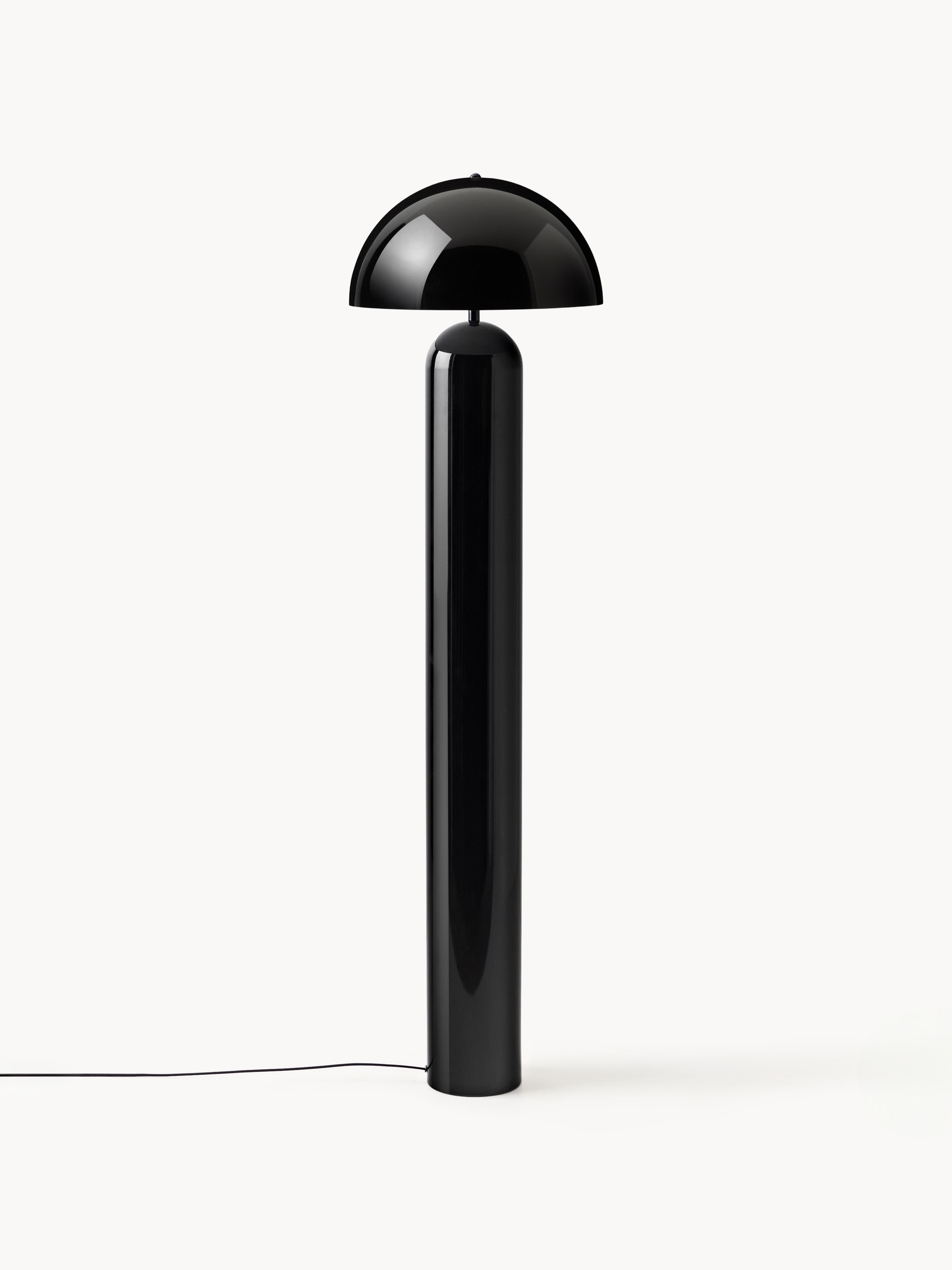 Lampadaire rétro Elmo - Noir, haute brillance
