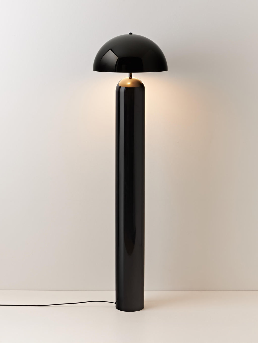 Lampadaire rétro Elmo - Noir, haute brillance