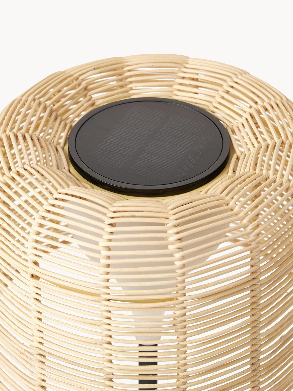 Lampadaire d'extérieur LED solaire avec capteur crépusculaire Bjarke - Beige clair, noir