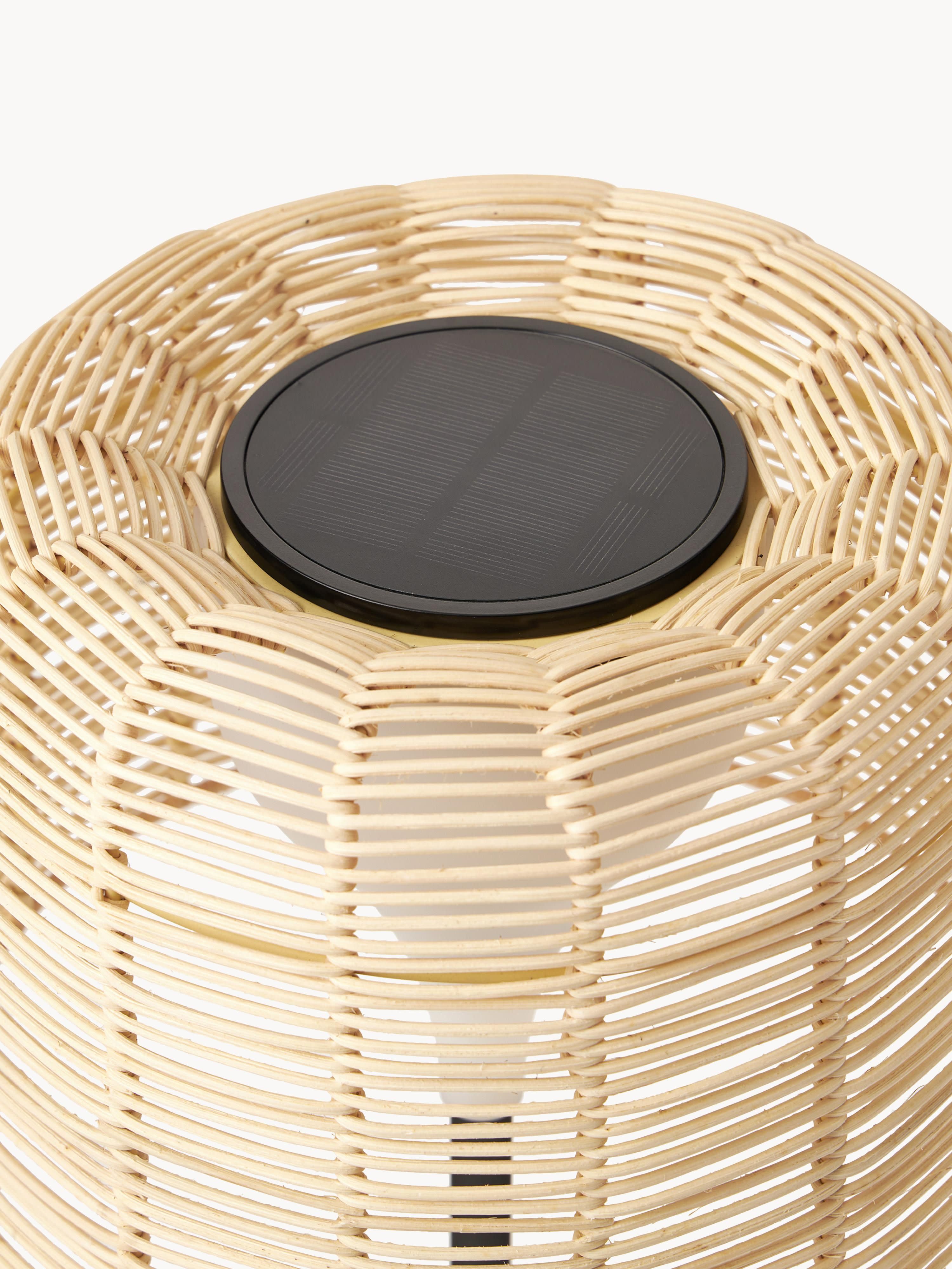 Lampadaire d'extérieur LED solaire avec capteur crépusculaire Bjarke - Beige clair, noir