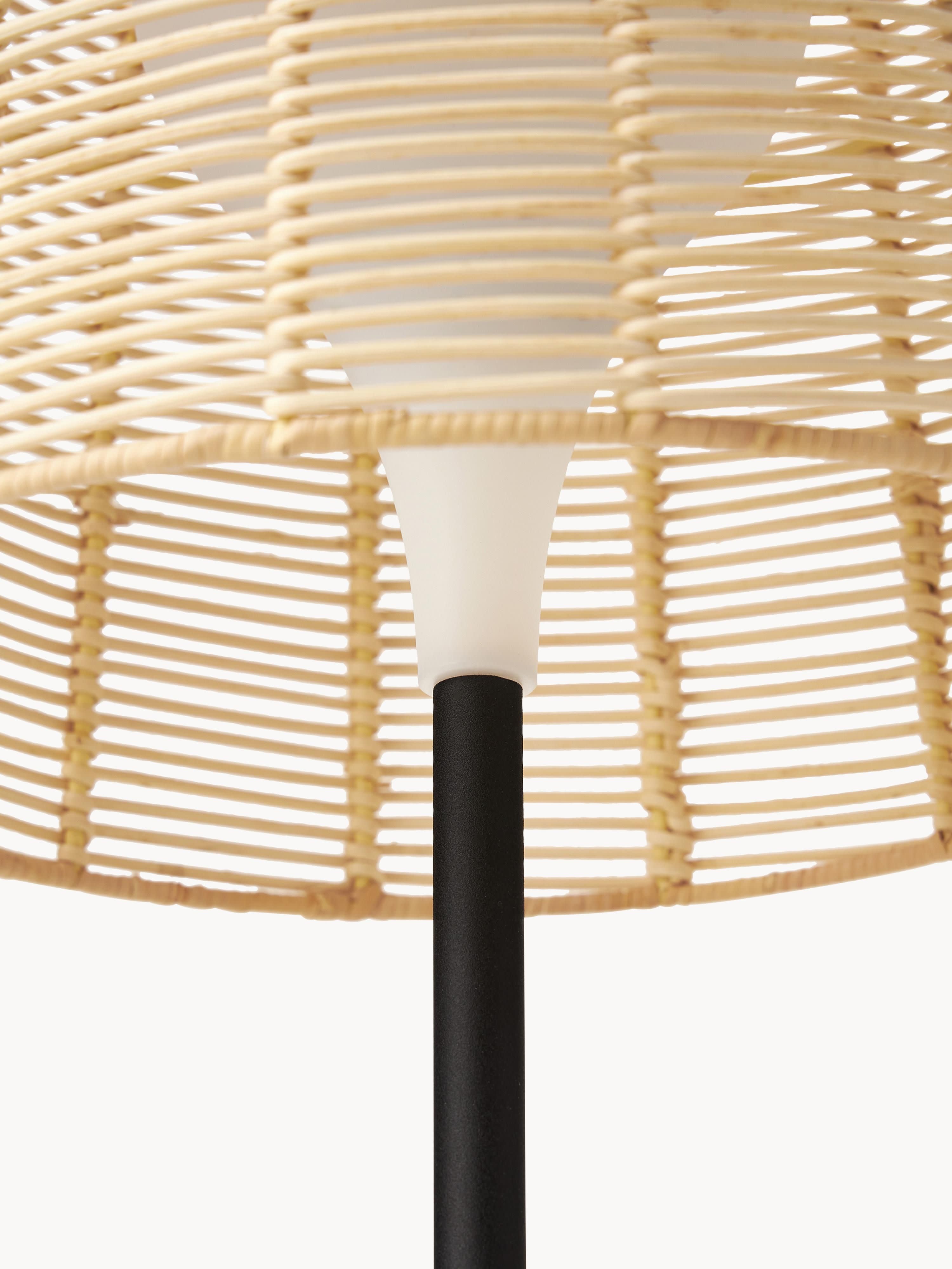 Lampadaire d'extérieur LED solaire avec capteur crépusculaire Bjarke - Beige clair, noir