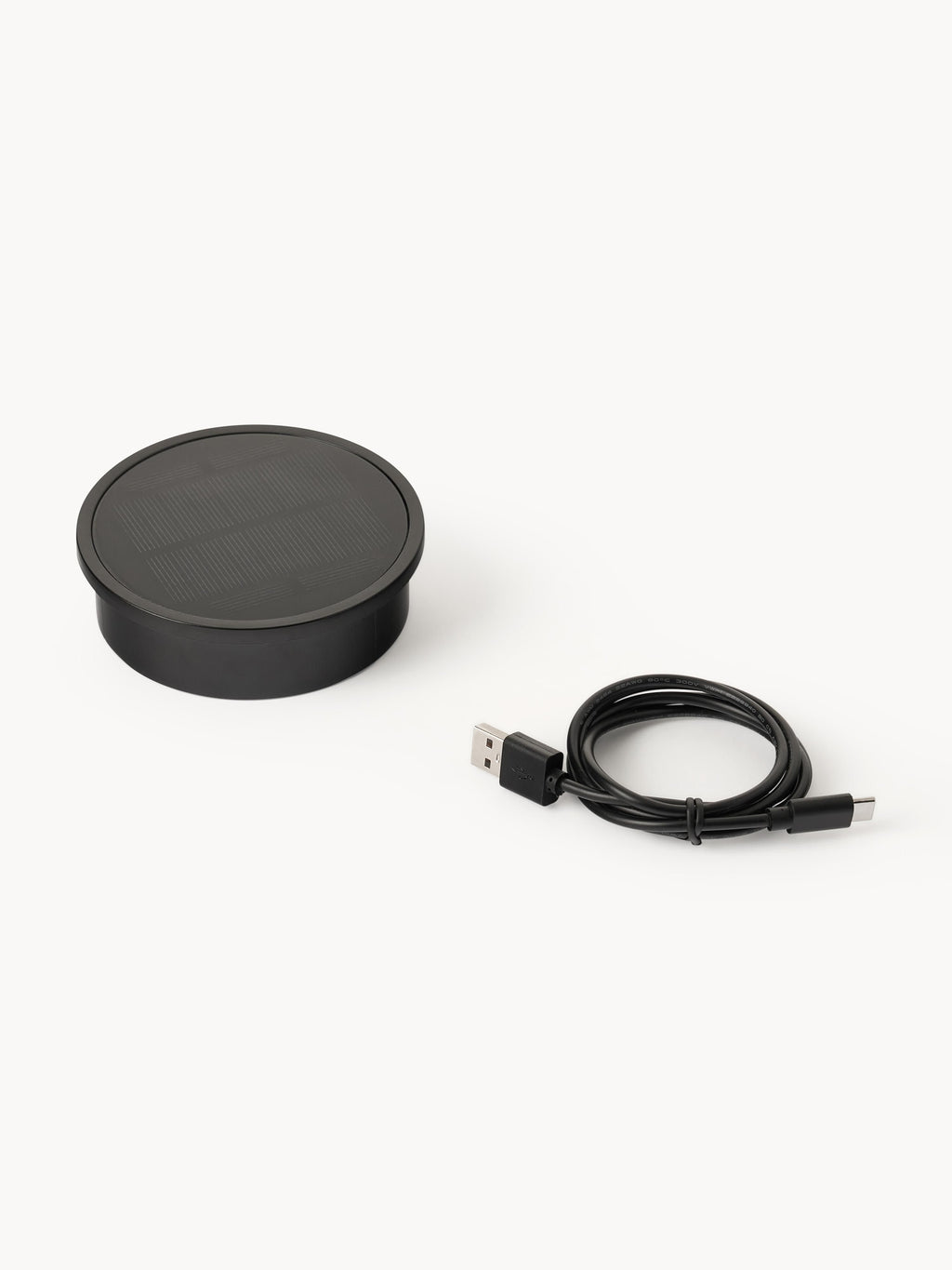 Lampadaire d'extérieur LED solaire avec capteur crépusculaire Bjarke - Beige clair, noir