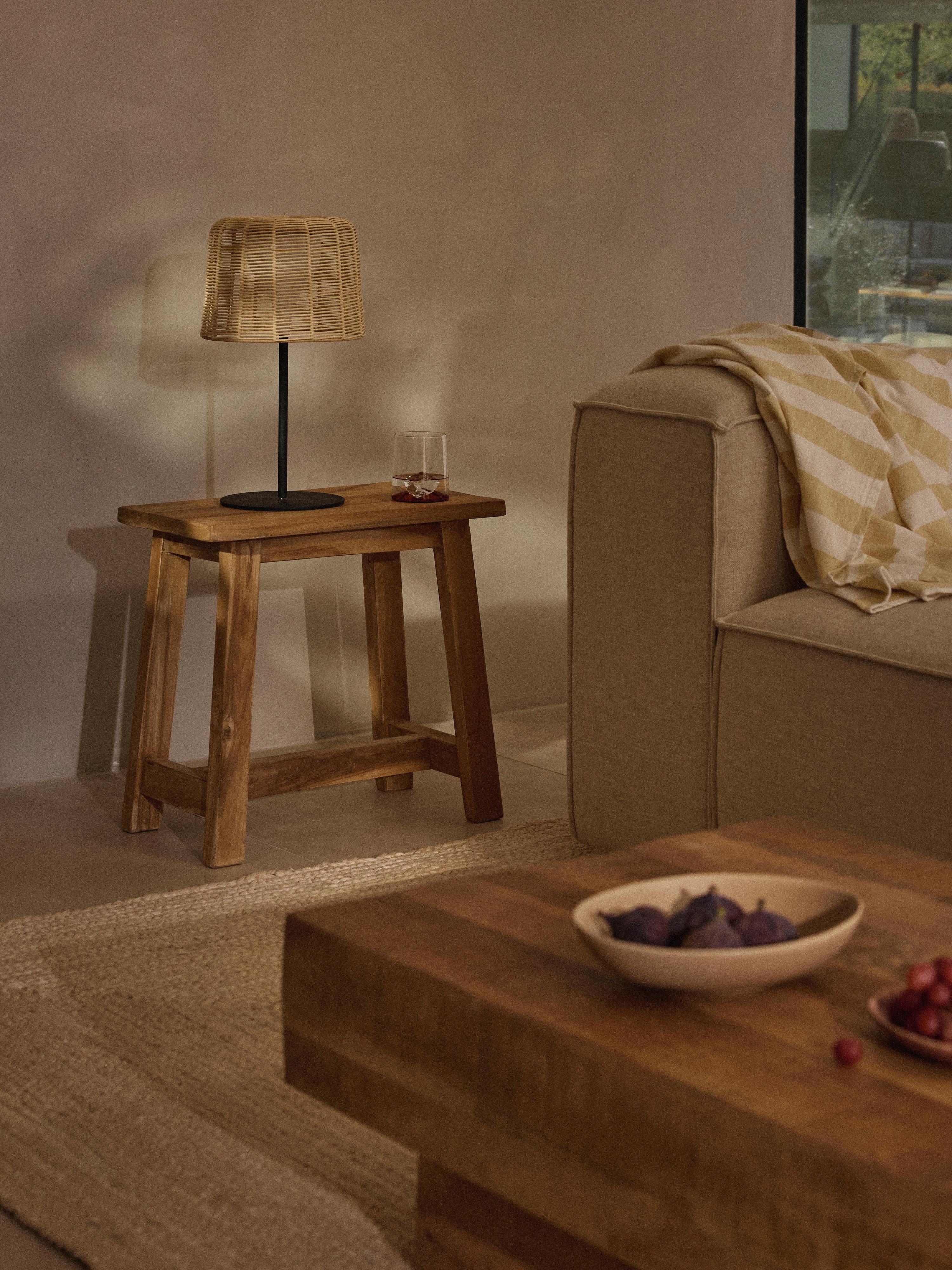 Lampadaire d'extérieur LED solaire avec capteur crépusculaire Bjarke - Beige clair, noir