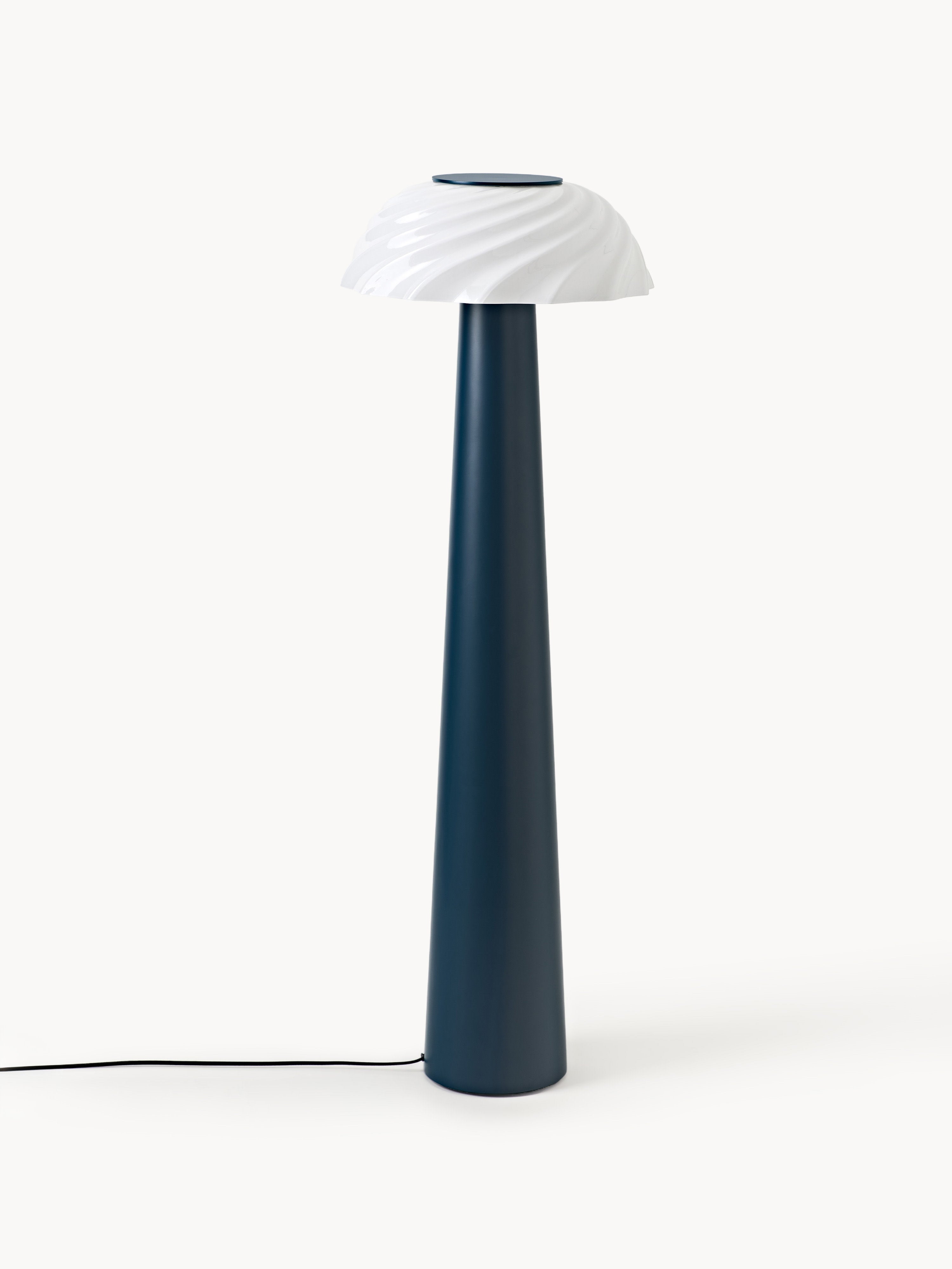 Petit lampadaire Paal - Bleu foncé, blanc