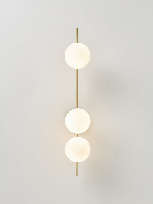 Applique murale boule en verre opalescent Niilo - Blanc, doré