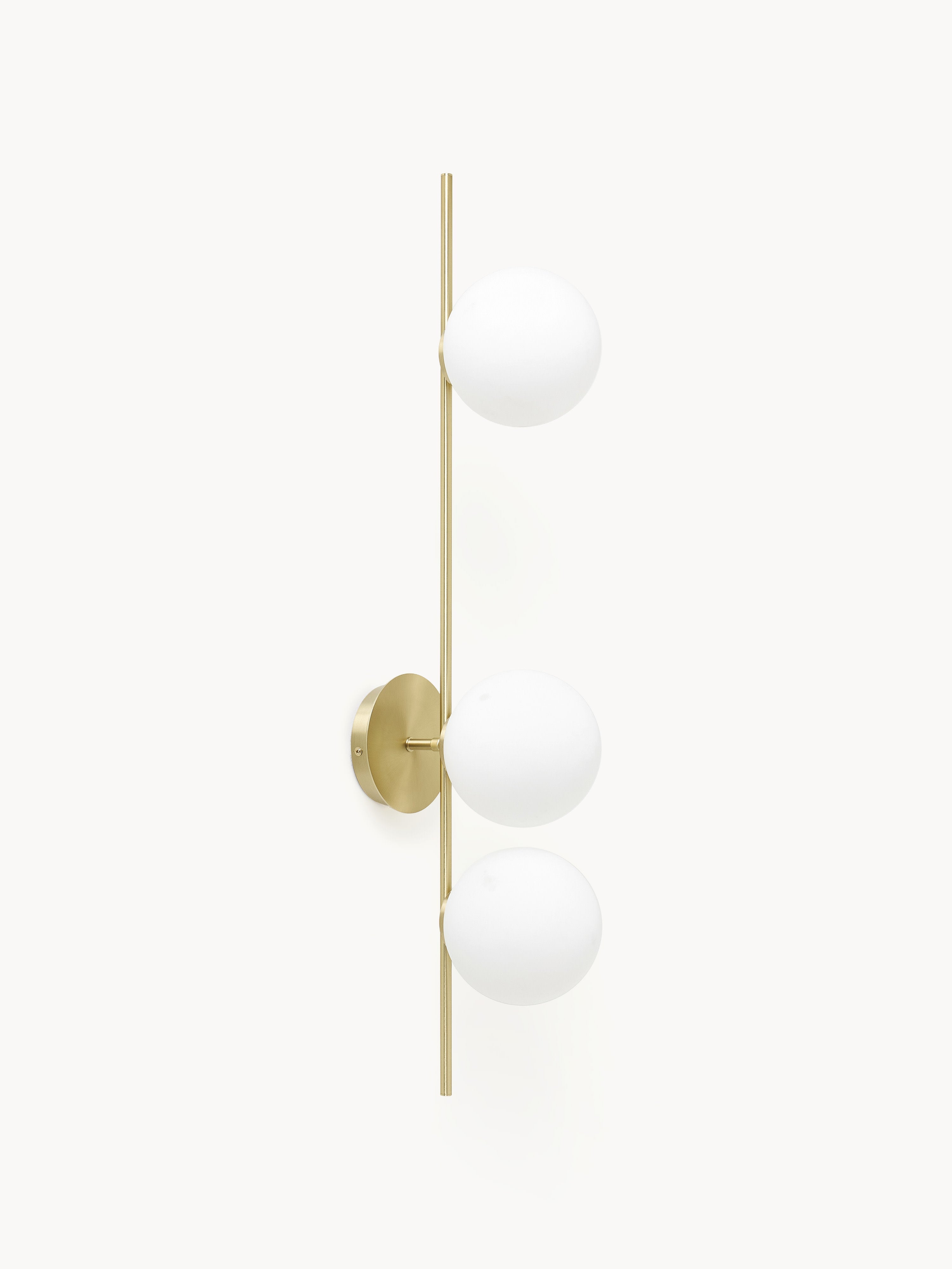 Applique murale boule en verre opalescent Niilo - Blanc, doré