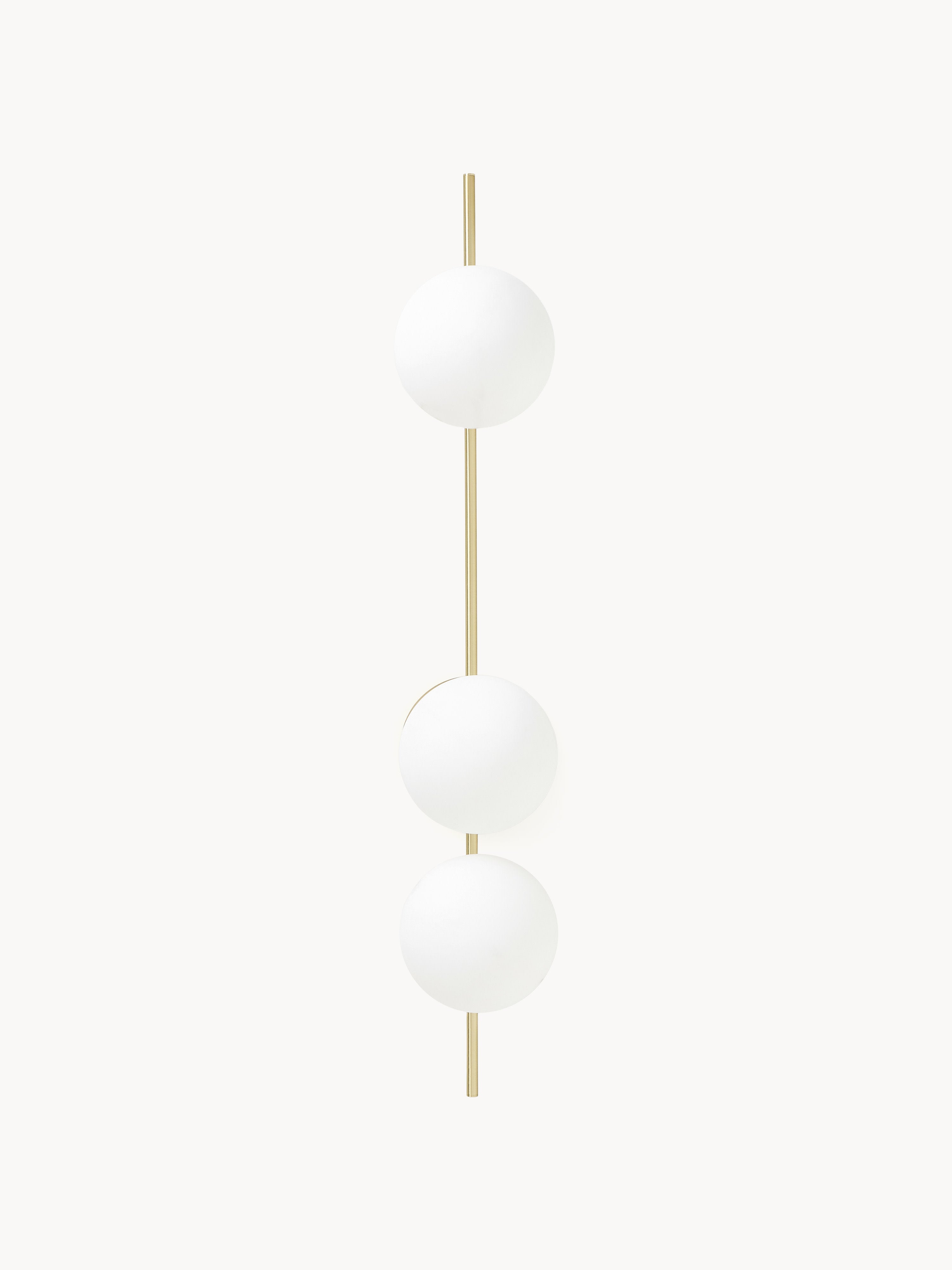 Applique murale boule en verre opalescent Niilo - Blanc, doré