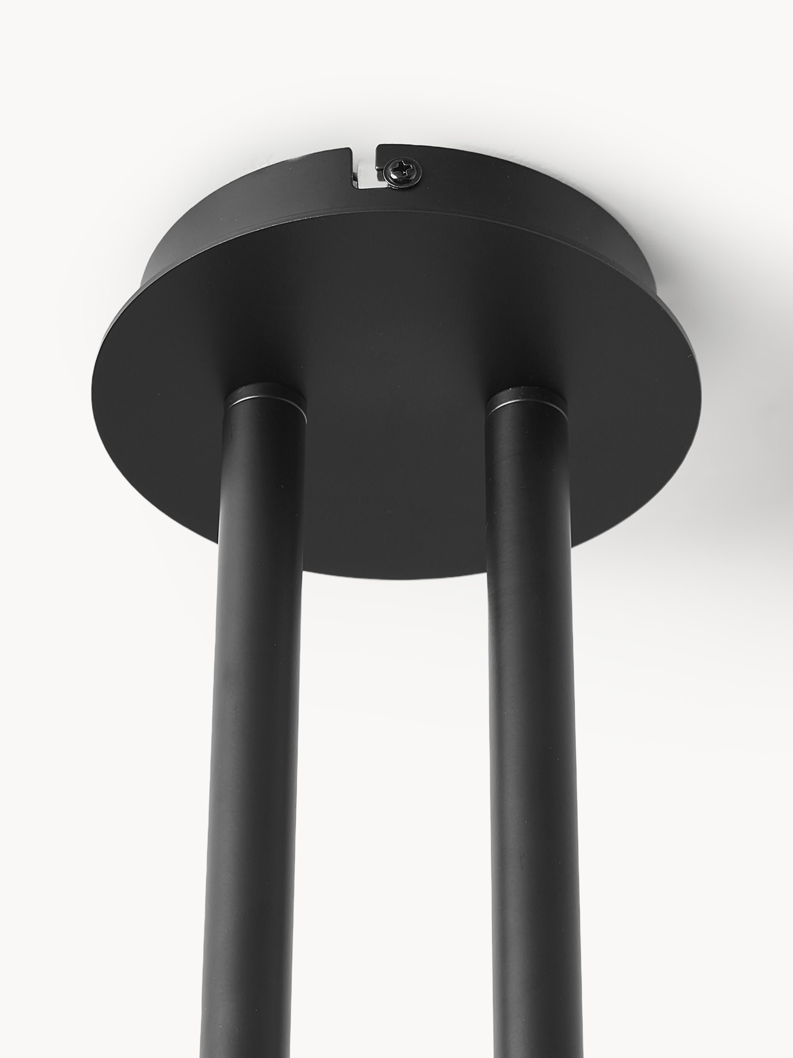 Suspension en verre opalescent Niilo - Blanc, noir