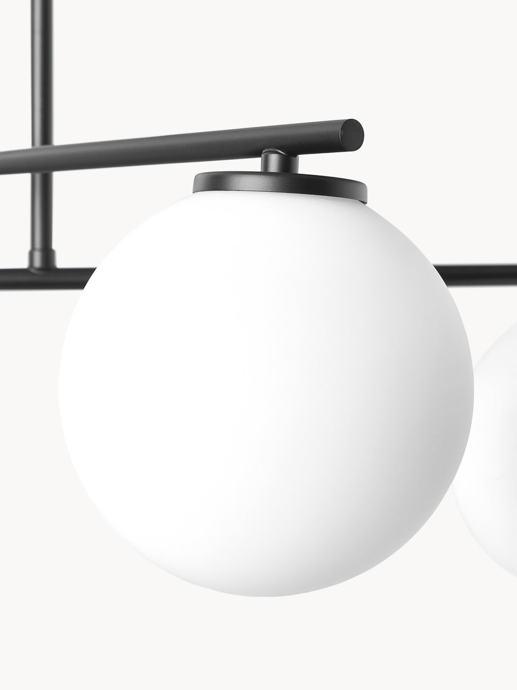 Suspension en verre opalescent Niilo - Blanc, noir
