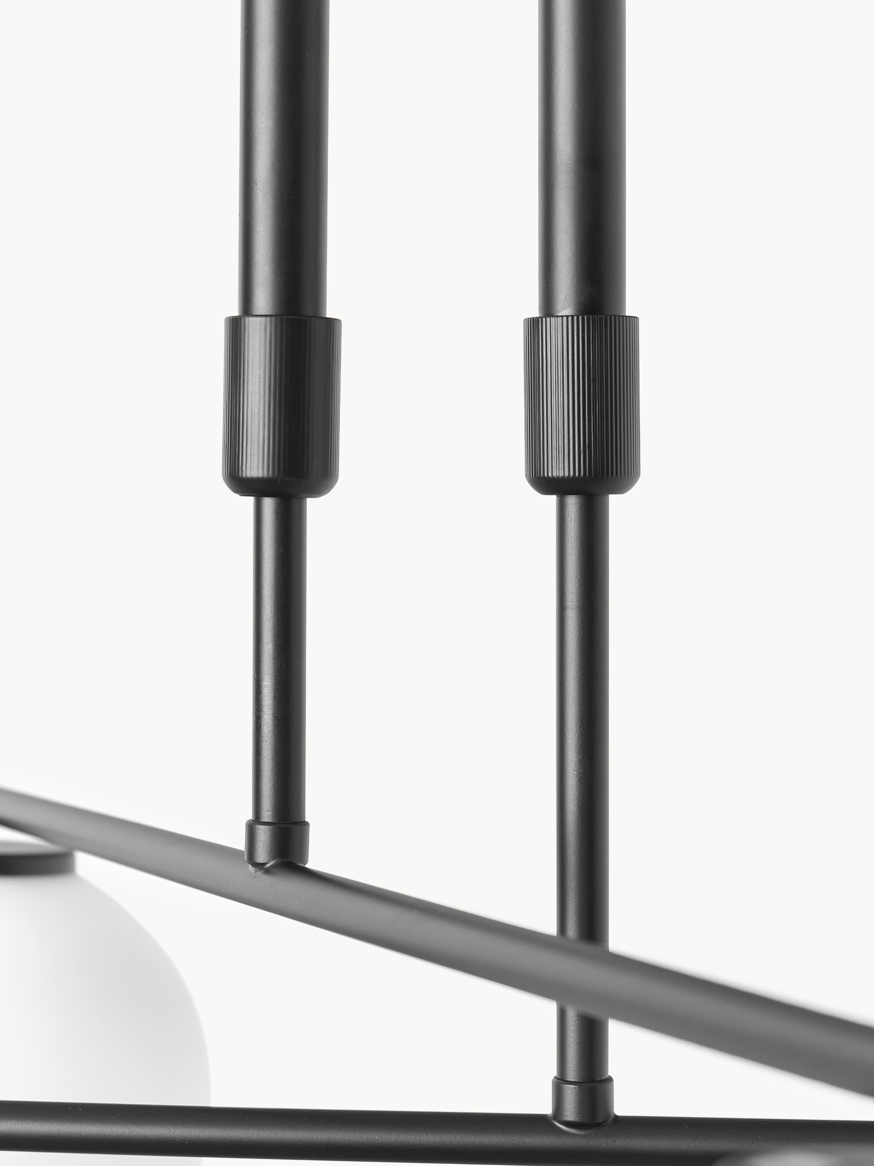 Suspension en verre opalescent Niilo - Blanc, noir