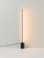 Lampadaire LED avec pied en marbre Gael - Noir, marbré