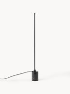 Lampadaire LED avec pied en marbre Gael - Noir, marbré