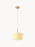Suspension en verre opalescent Hewitt - Jaune pâle