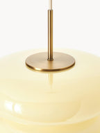 Suspension en verre opalescent Hewitt - Jaune pâle