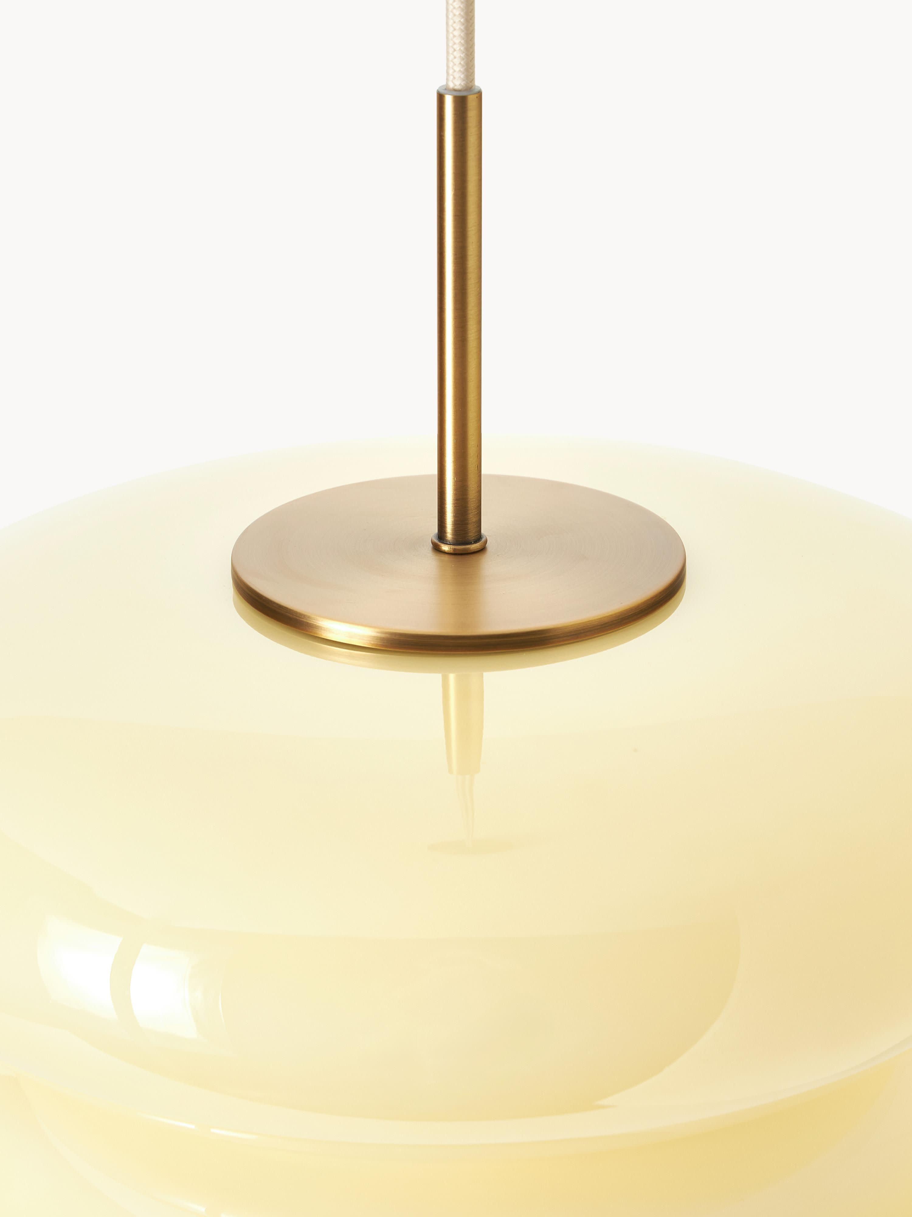 Suspension en verre opalescent Hewitt - Jaune pâle