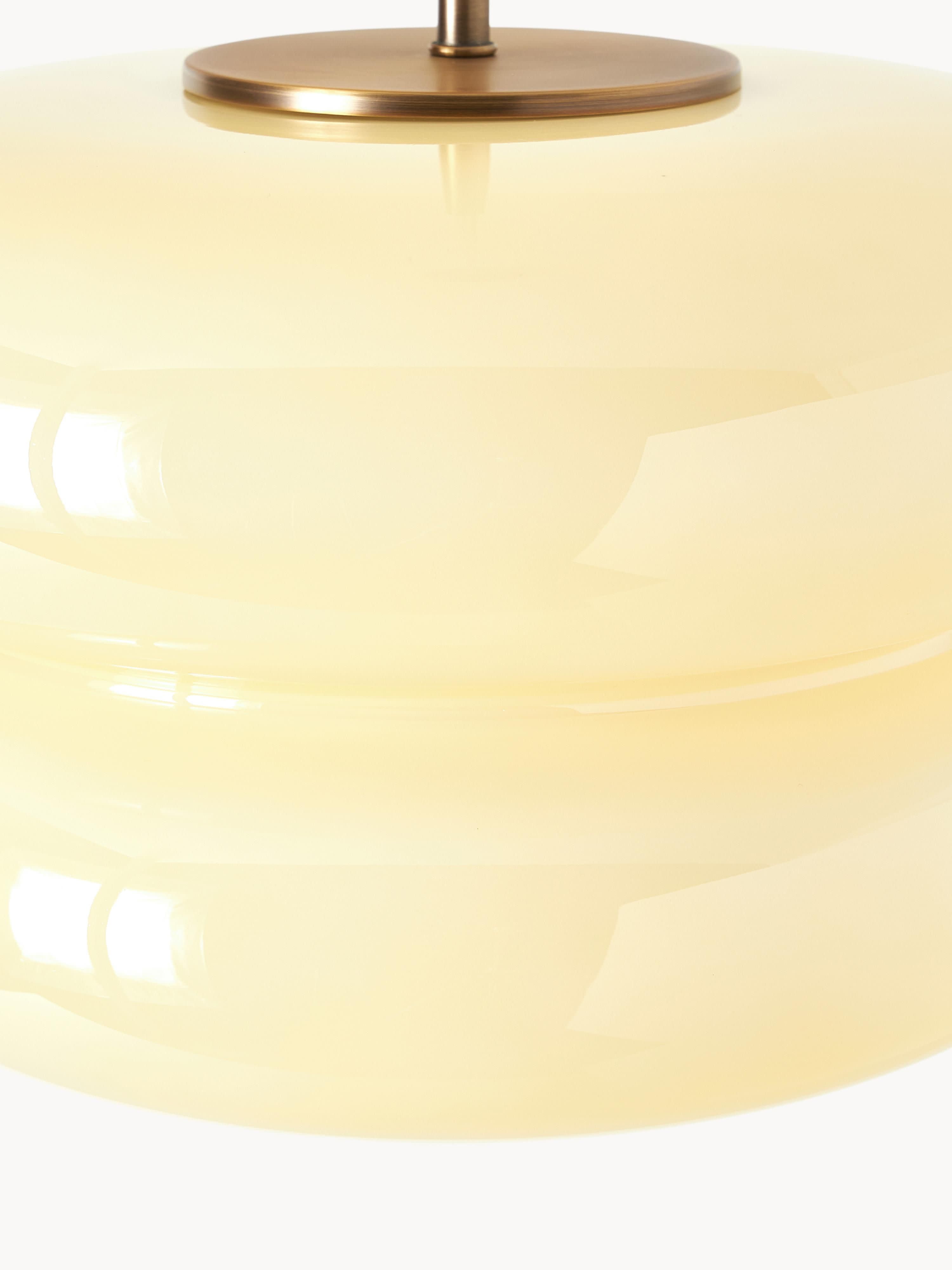 Suspension en verre opalescent Hewitt - Jaune pâle