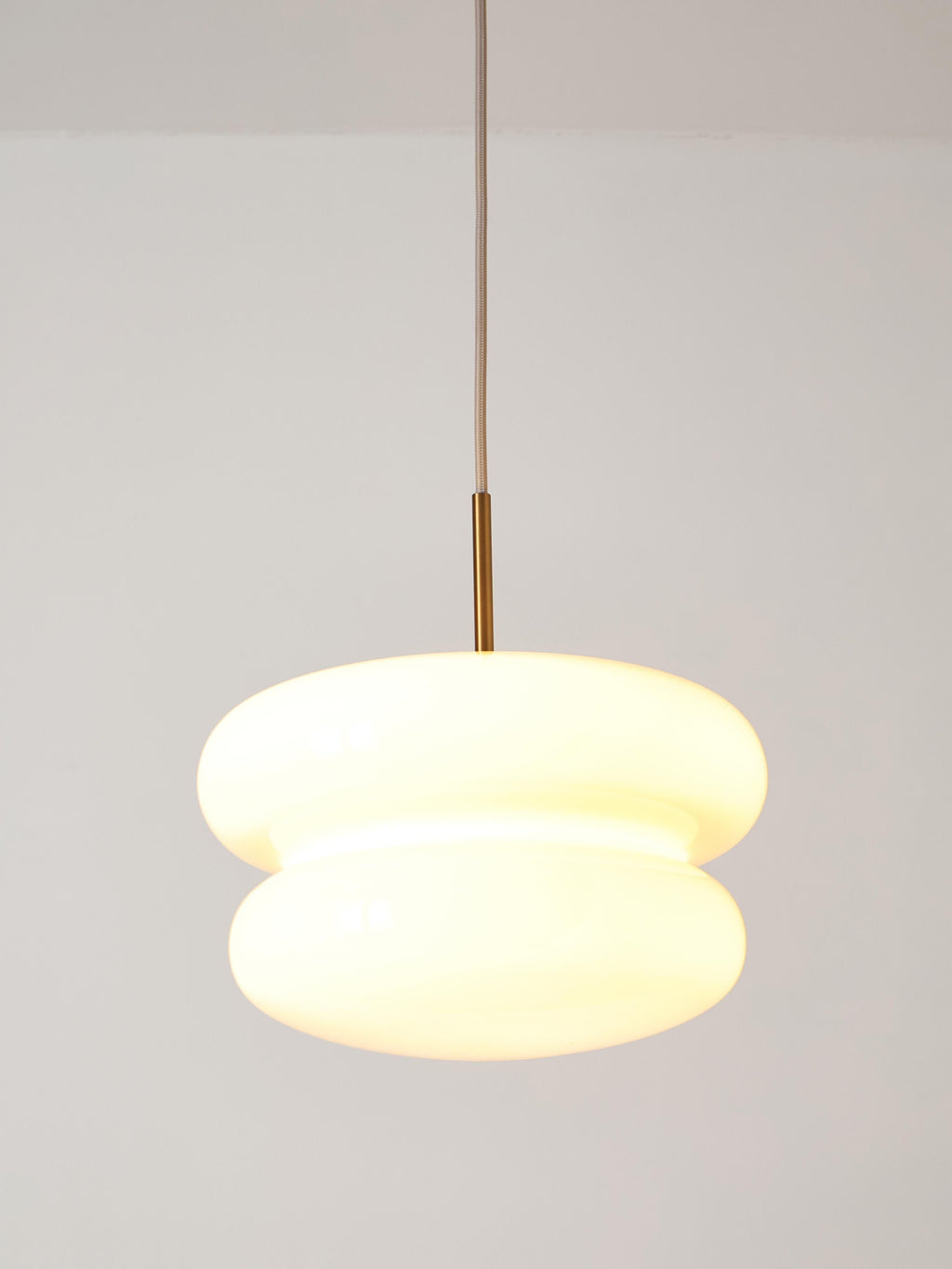 Suspension en verre opalescent Hewitt - Jaune pâle
