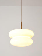 Suspension en verre opalescent Hewitt - Jaune pâle