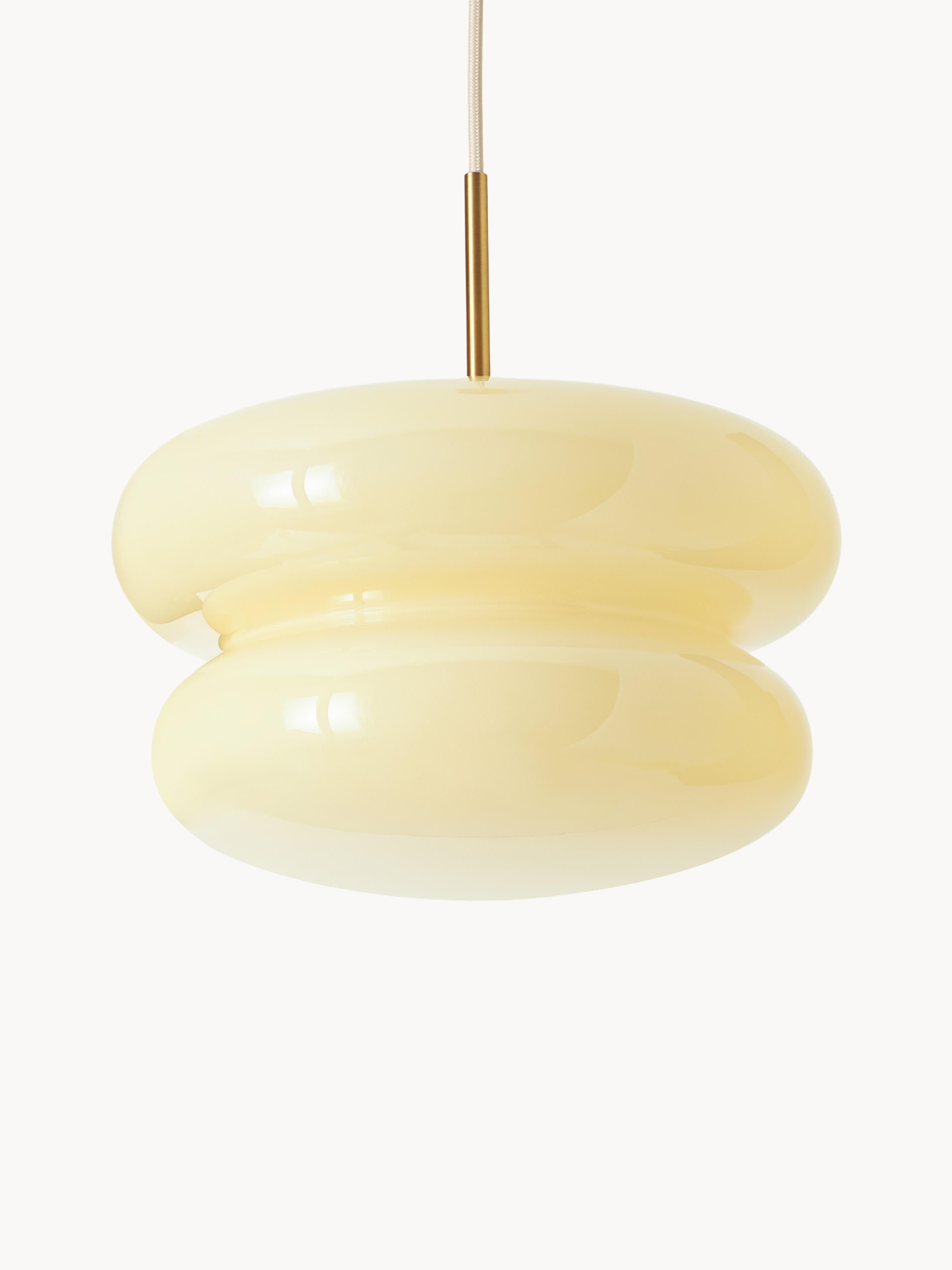 Suspension en verre opalescent Hewitt - Jaune pâle