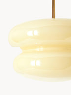 Suspension en verre opalescent Hewitt - Jaune pâle