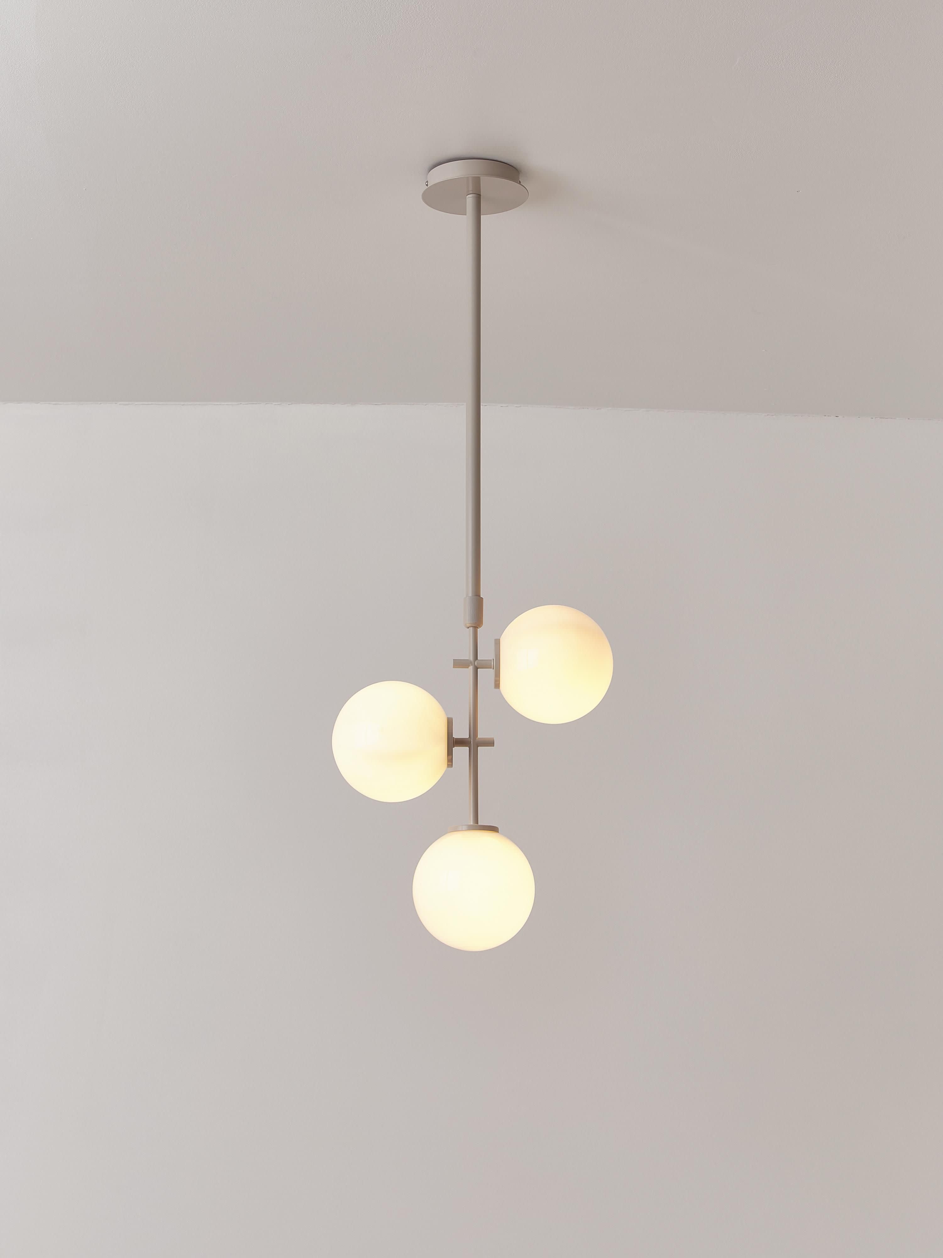 Suspension en verre opalescent Niilo - Blanc cassé, beige clair