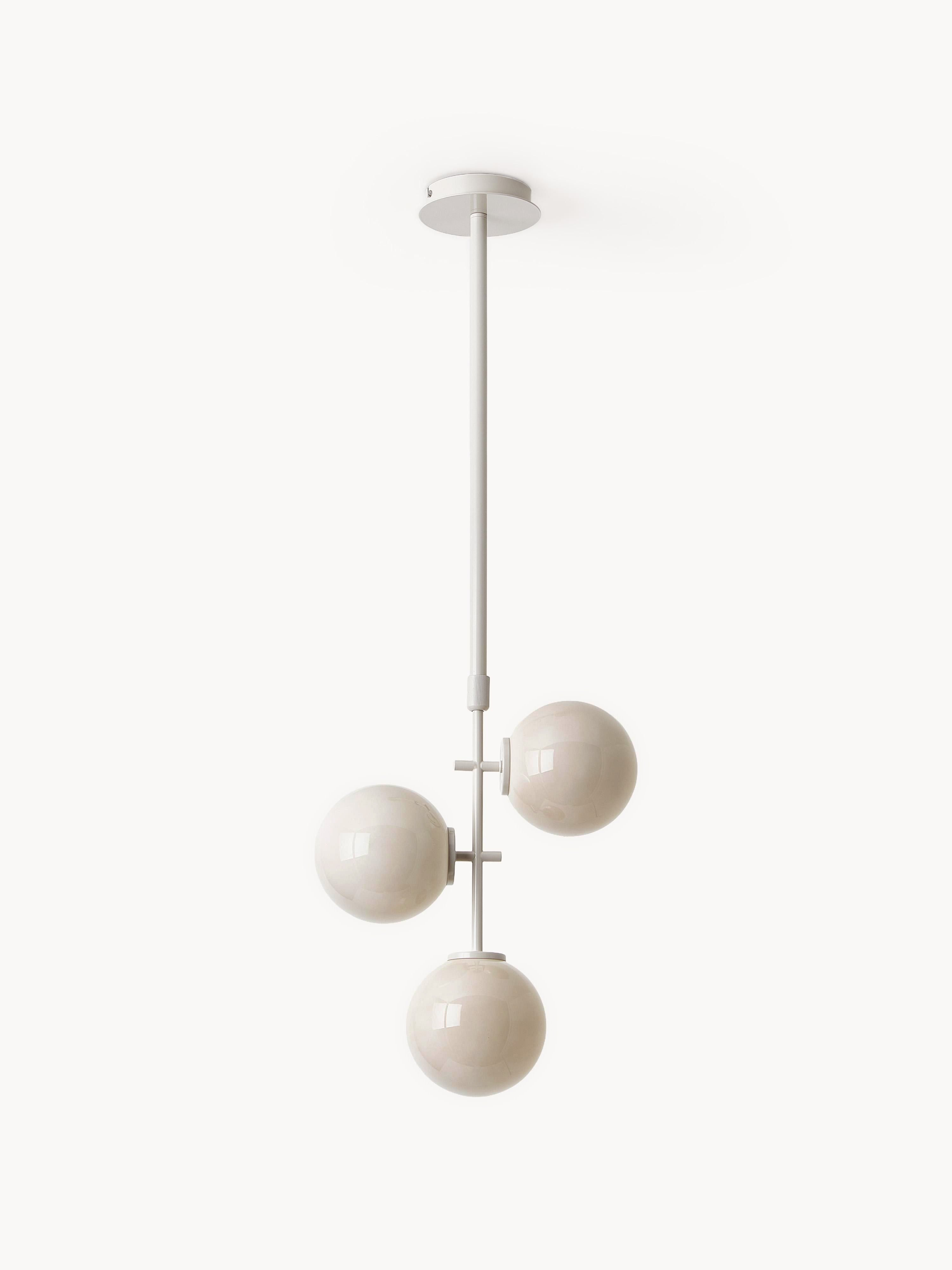 Suspension en verre opalescent Niilo - Blanc cassé, beige clair