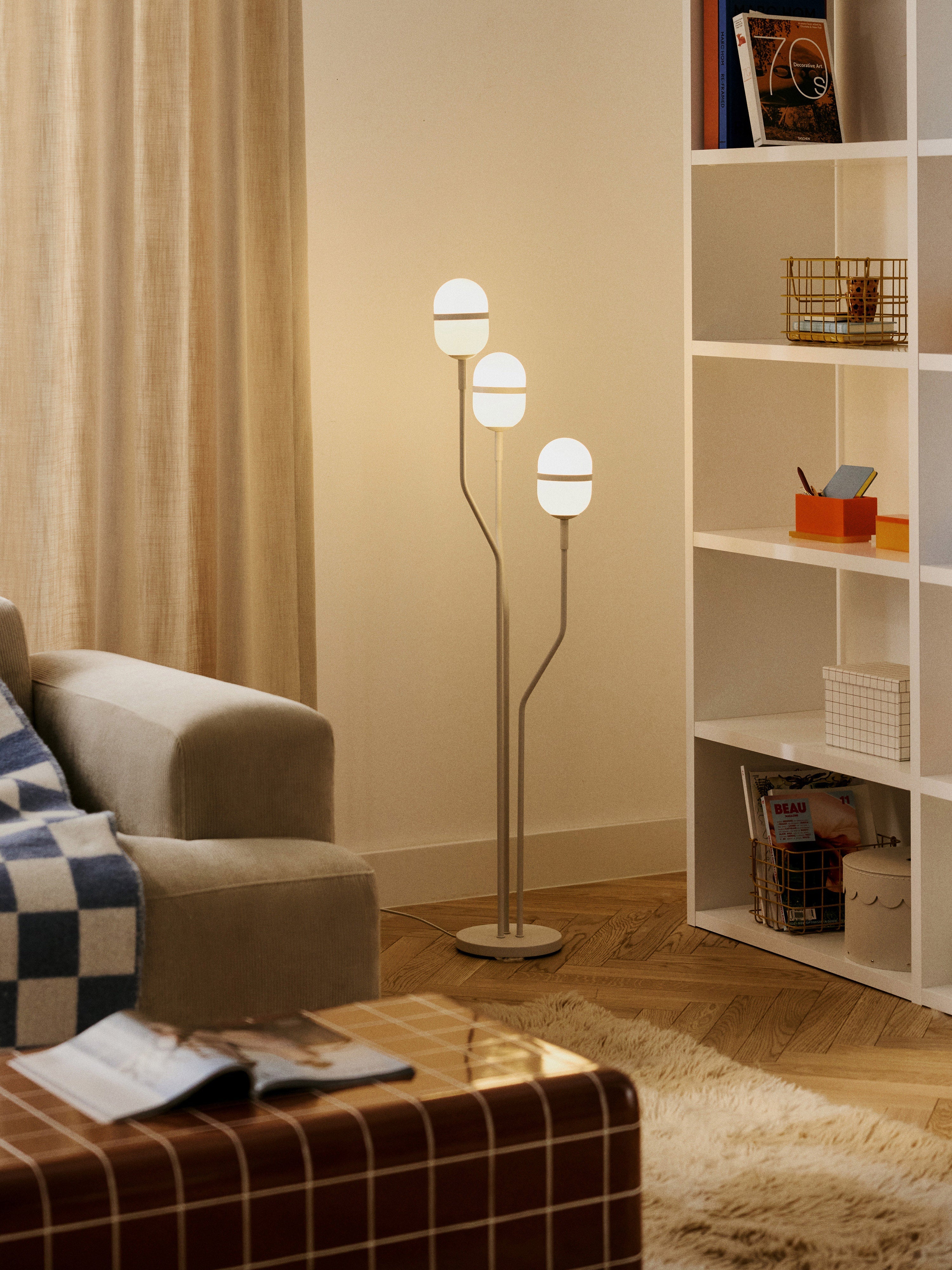 Lampadaire Steen - Gris clair, mat