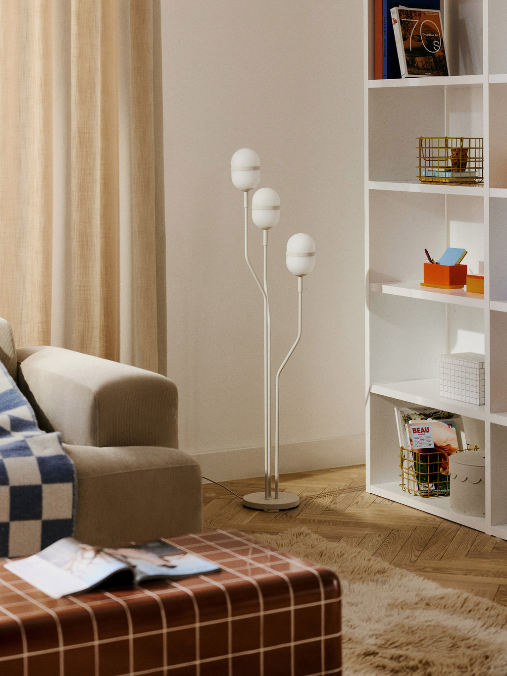 Lampadaire Steen - Gris clair, mat