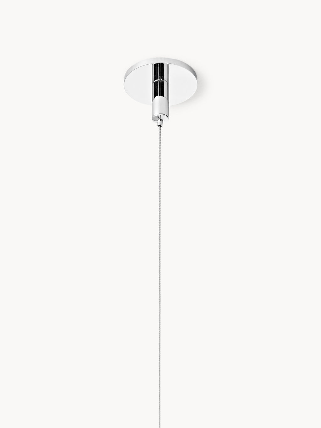 Grande suspension LED Evar - Abat-jour : blanc
Corps de lampe : couleur chrome