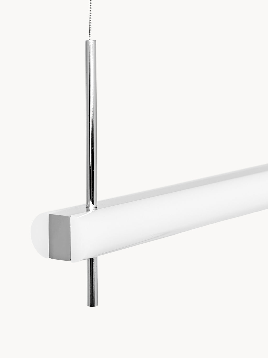 Grande suspension LED Evar - Abat-jour : blanc
Corps de lampe : couleur chrome