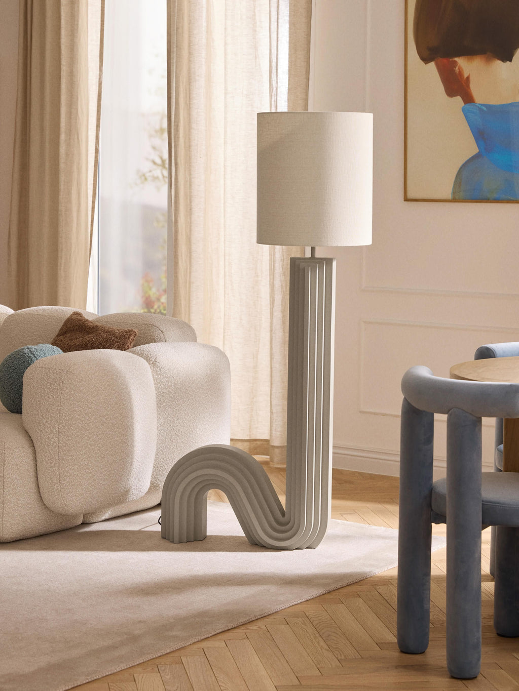 Lampadaire design Dane - Grège, beige