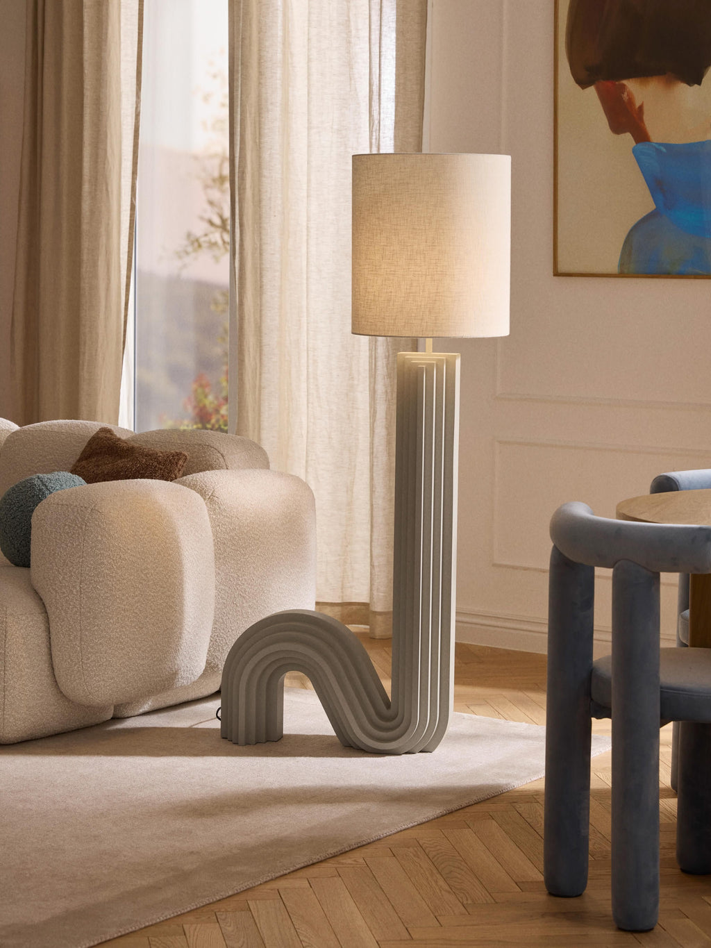 Lampadaire design Dane - Grège, beige