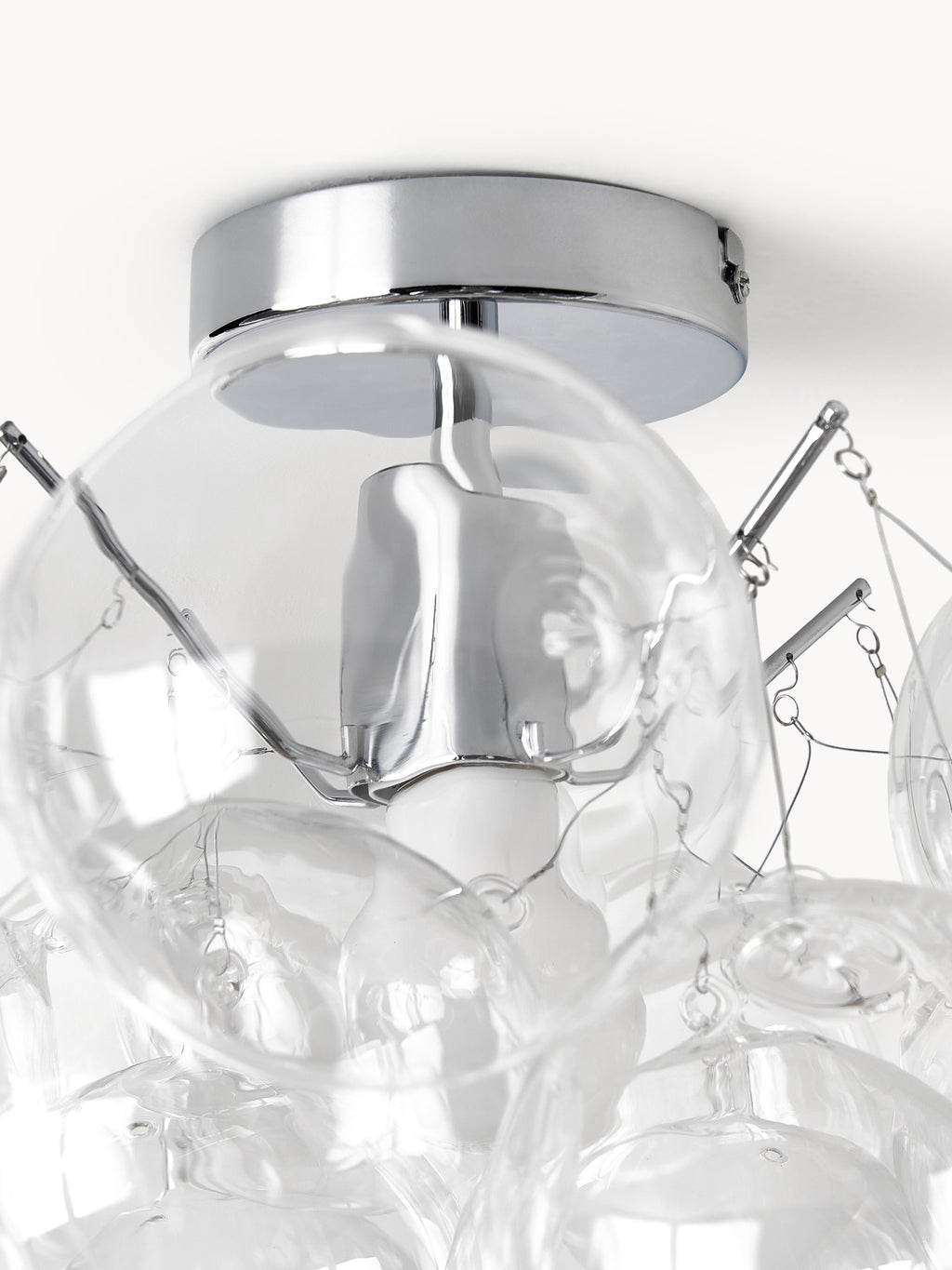 Plafonnier en verre Pearce - Couleur chrome