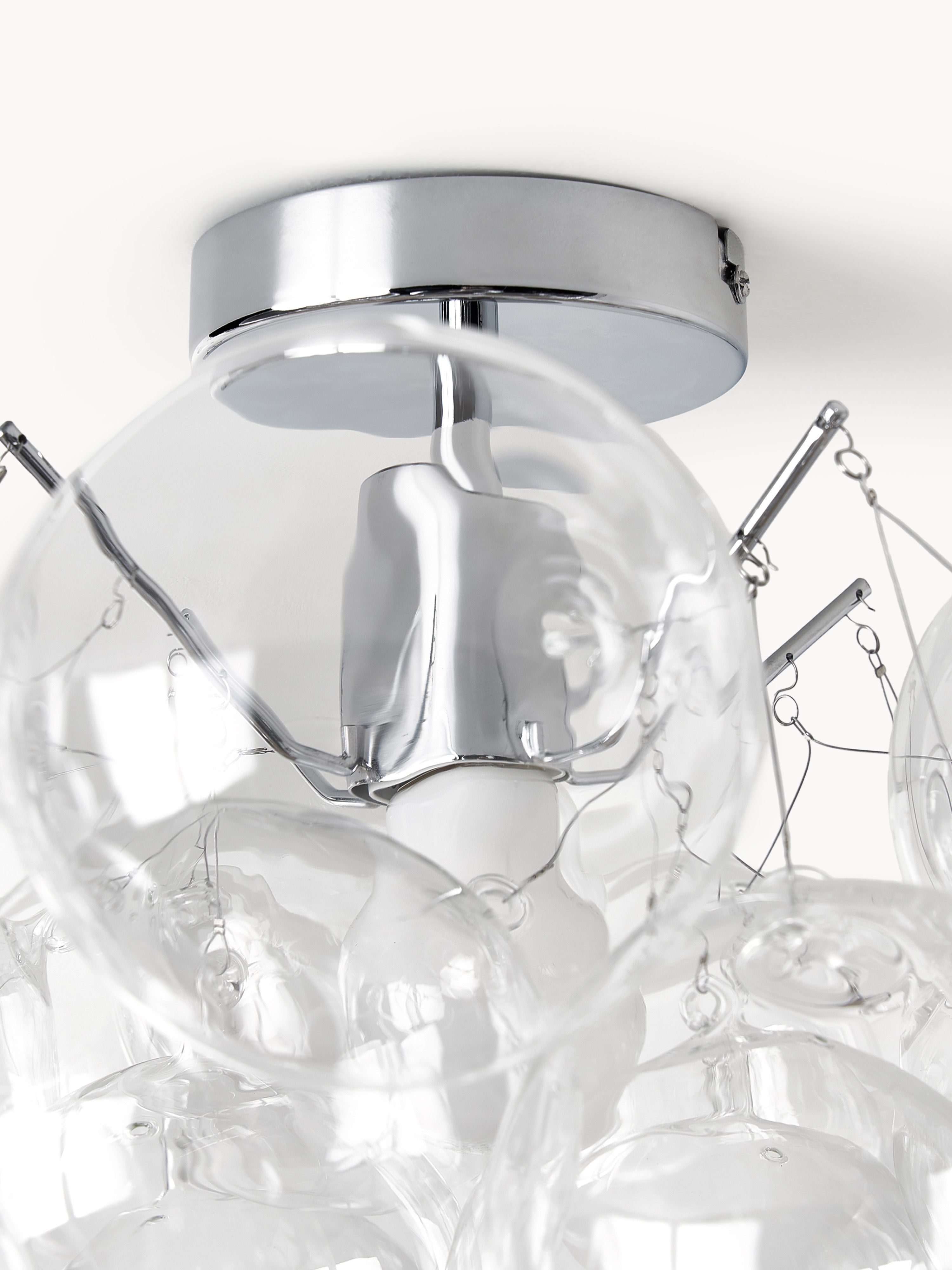Plafonnier en verre Pearce - Couleur chrome