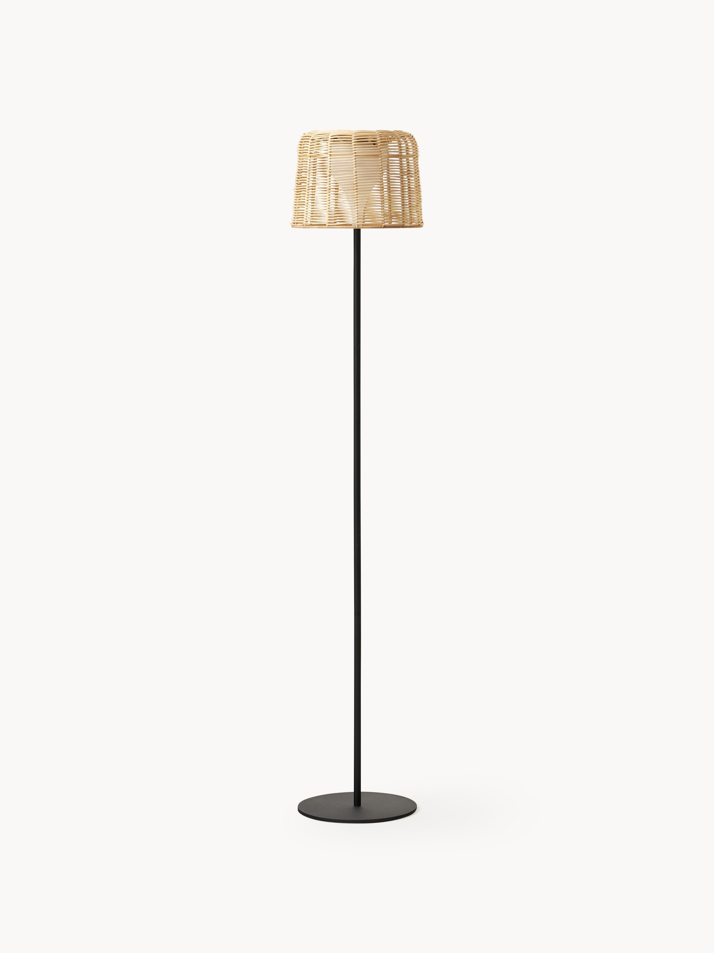 Lampadaire d'extérieur LED solaire avec capteur crépusculaire Bjarke - Beige clair, noir