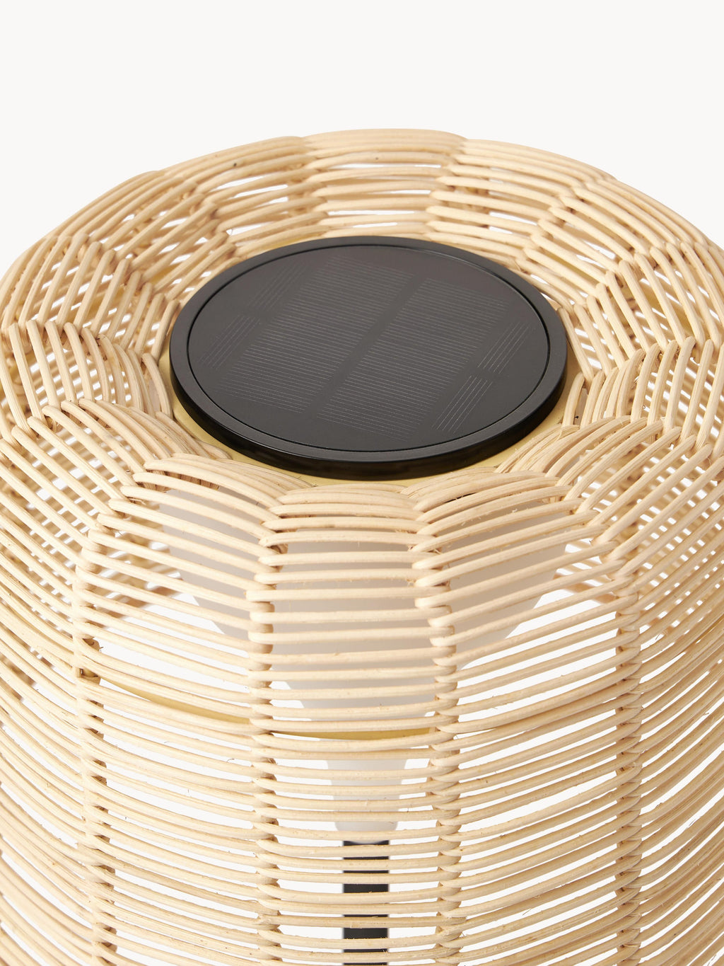 Lampadaire d'extérieur LED solaire avec capteur crépusculaire Bjarke - Beige clair, noir