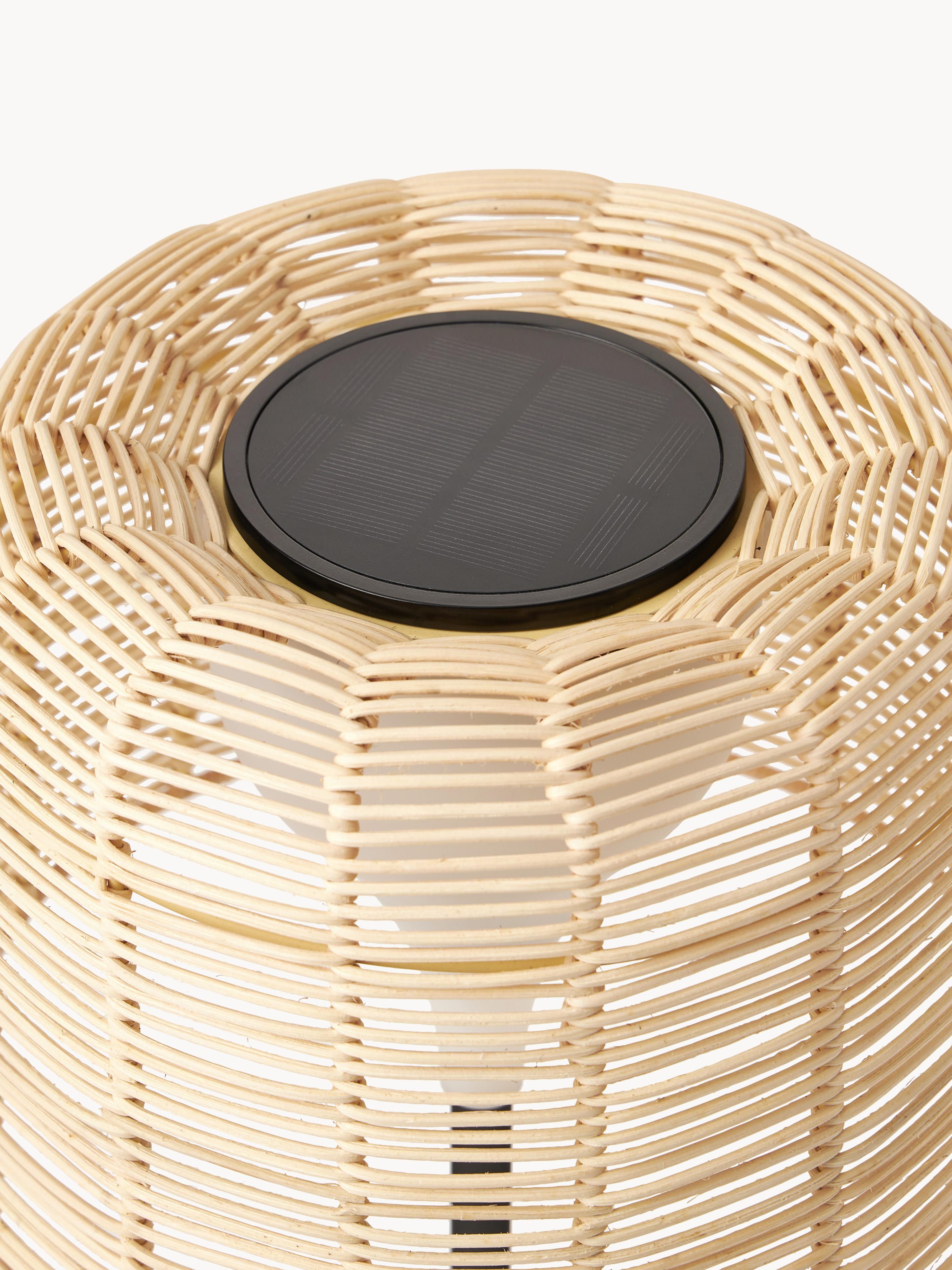 Lampadaire d'extérieur LED solaire avec capteur crépusculaire Bjarke - Beige clair, noir