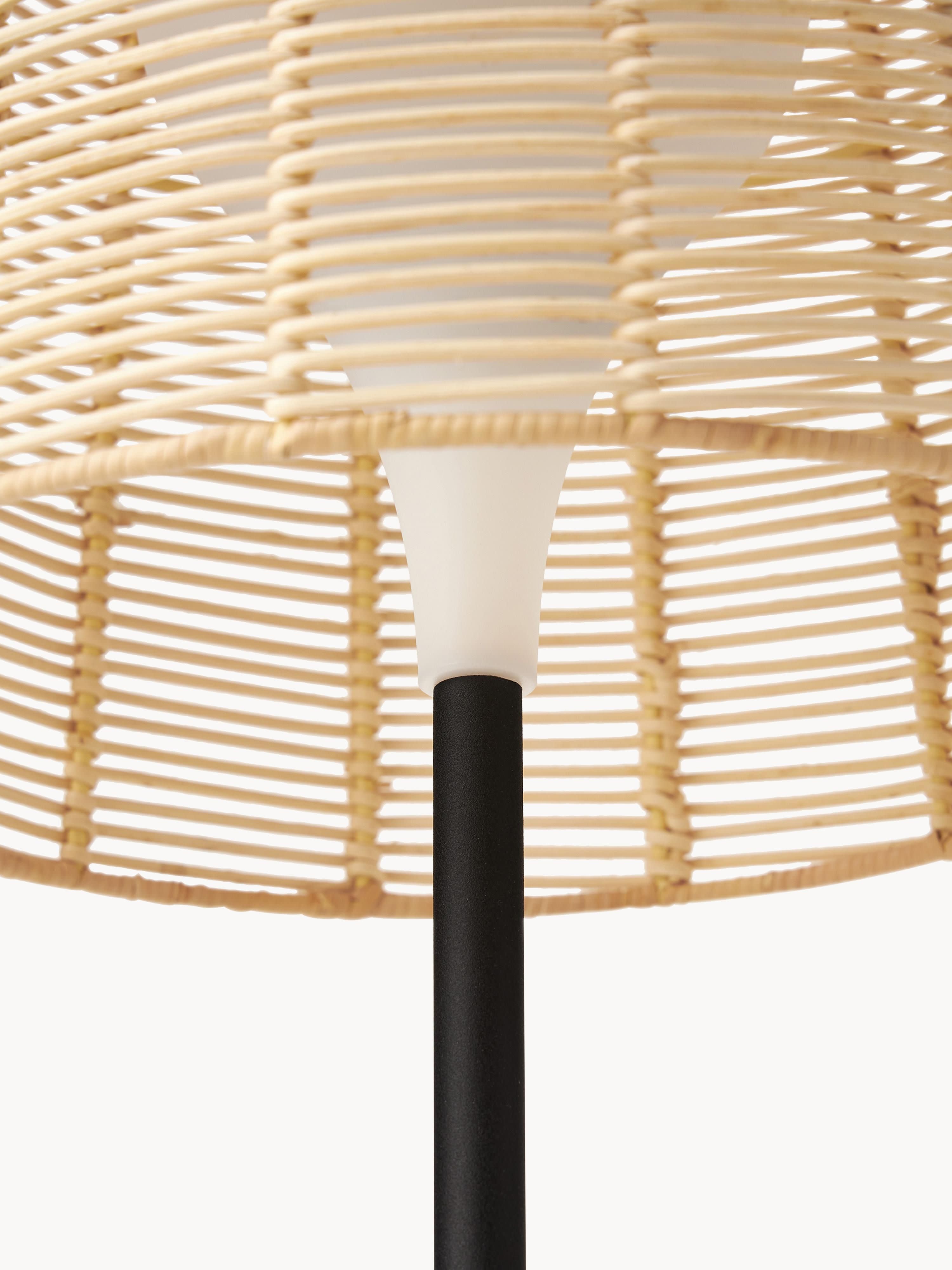 Lampadaire d'extérieur LED solaire avec capteur crépusculaire Bjarke - Beige clair, noir