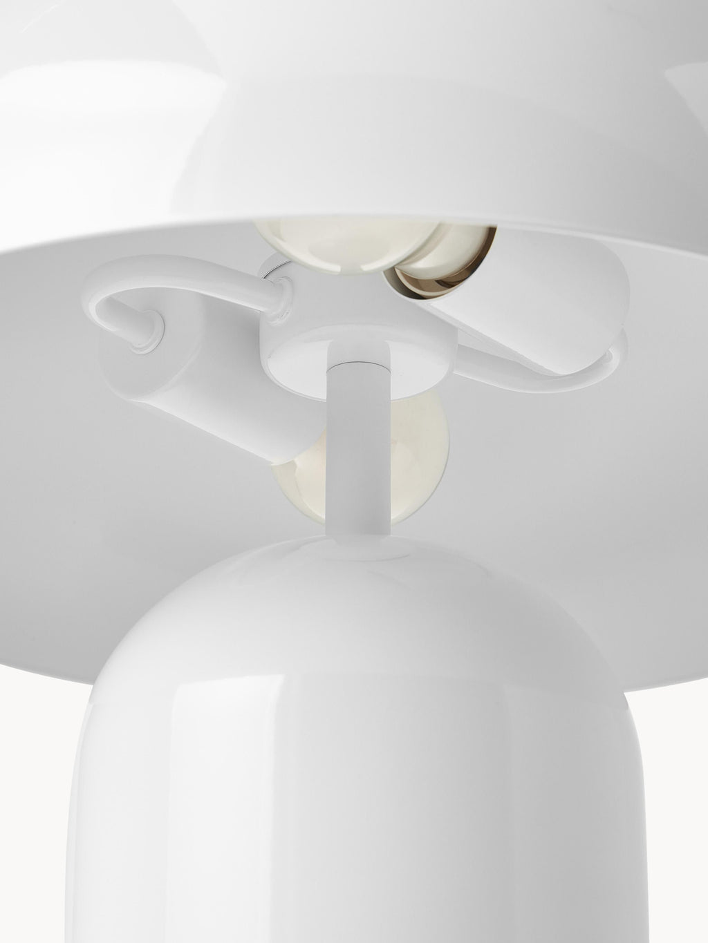 Grande lampe à poser rétro Elmo - Blanc, haute brillance