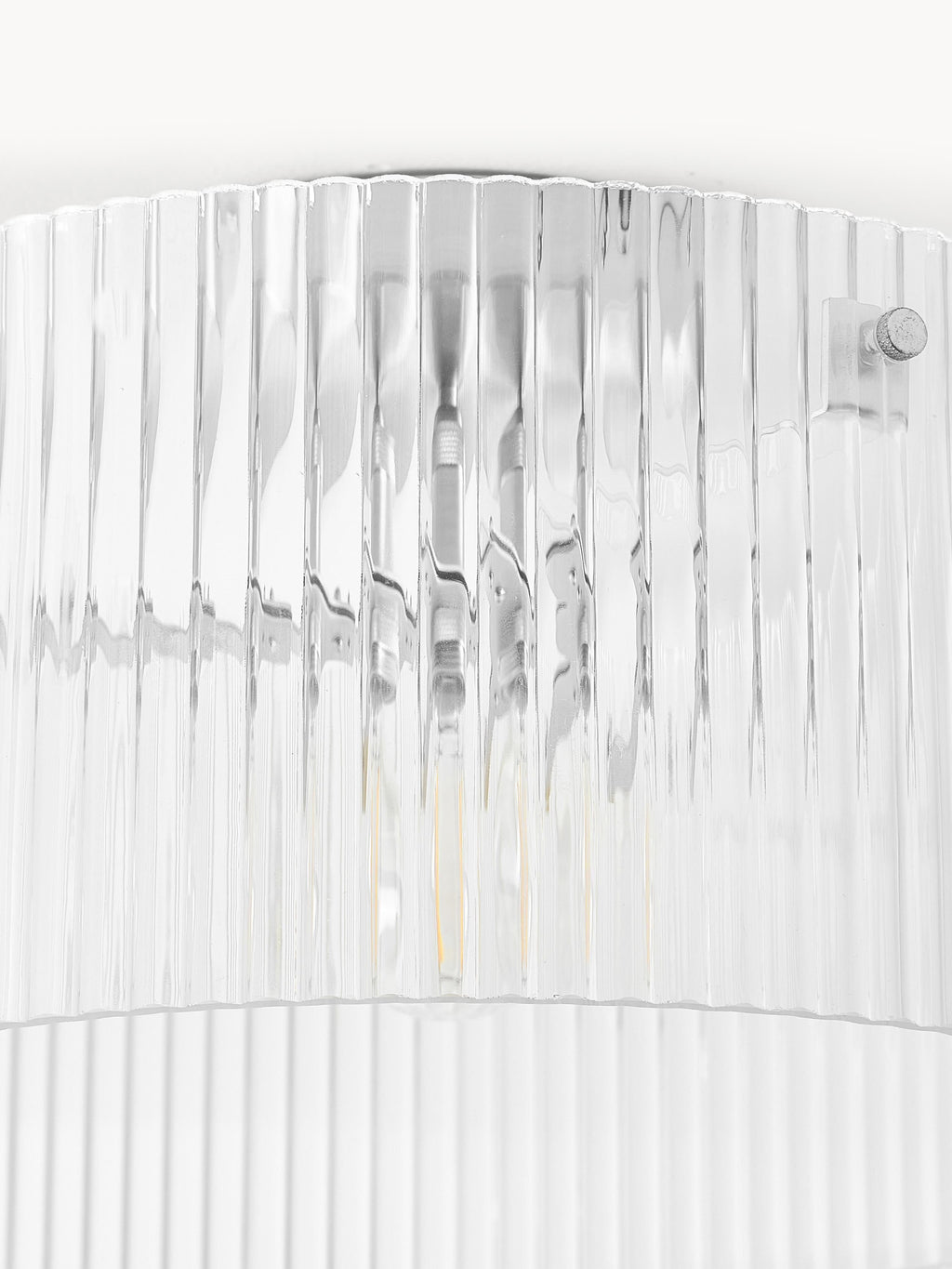 Plafonnier en verre strié Arnlaug - Gris chrome, transparent