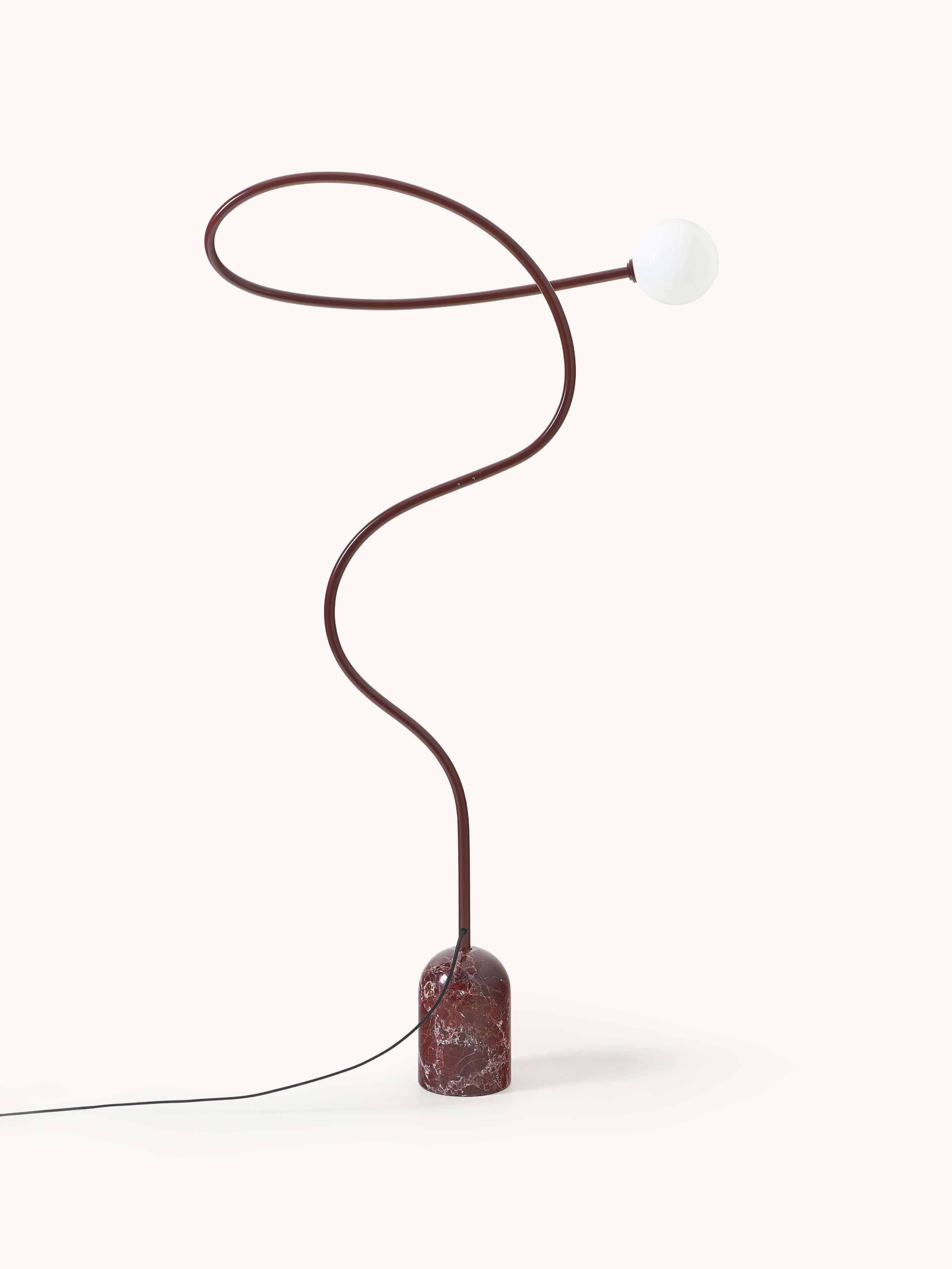 Lampadaire avec pied en marbre Akseli - Lie de vin, marbré